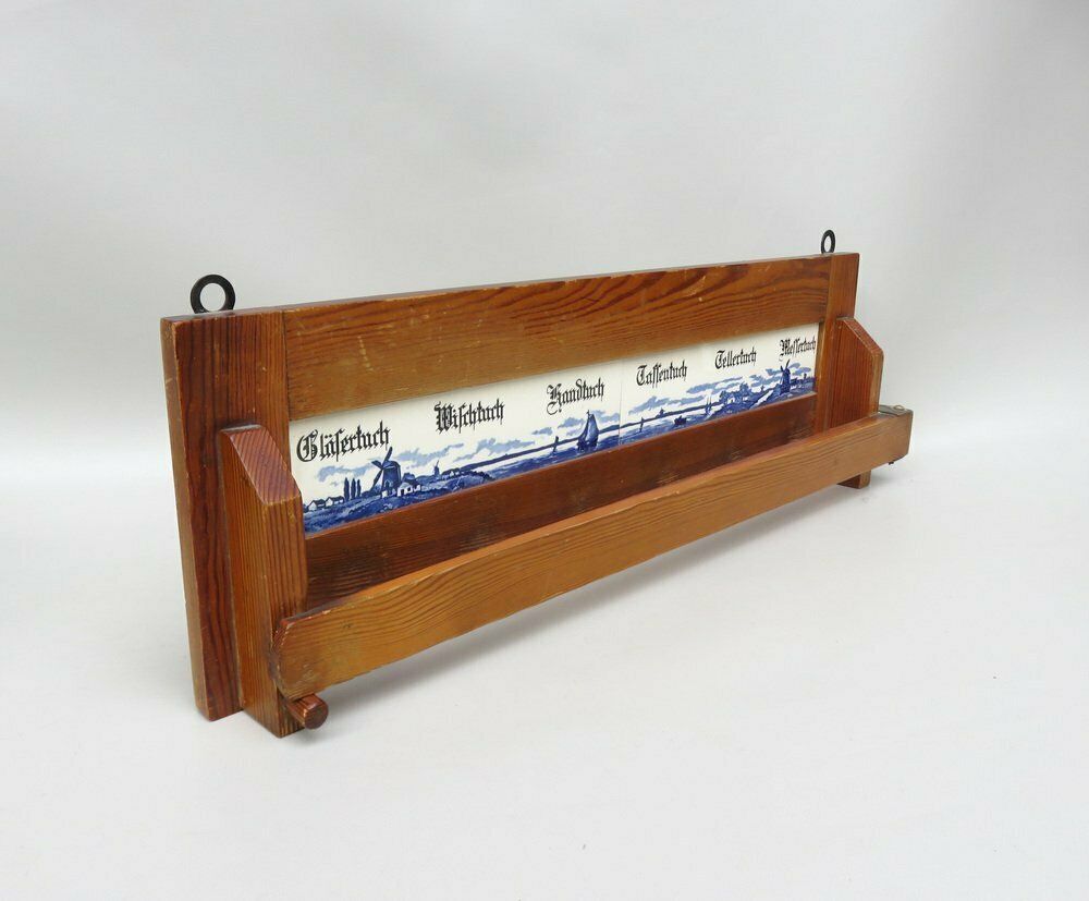 Art Nouveau Towel Board In Ceramic And Wood, 1890s photo furniture