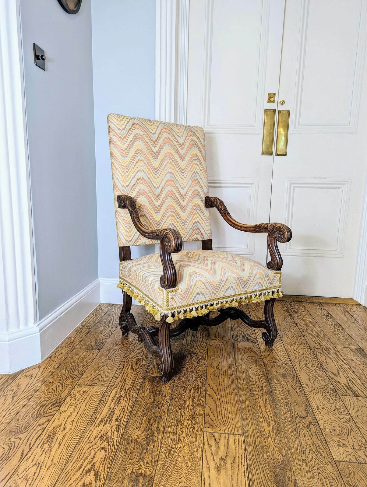 A Charming French Antique Carved Walnut Framed Armchair In Louis XIV Style C1860 photo furniture