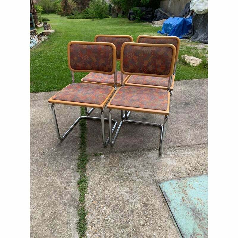 Set Of 4 Mid Century Upholstered Cesca Chairs, Italy 1970s photo 1654.0