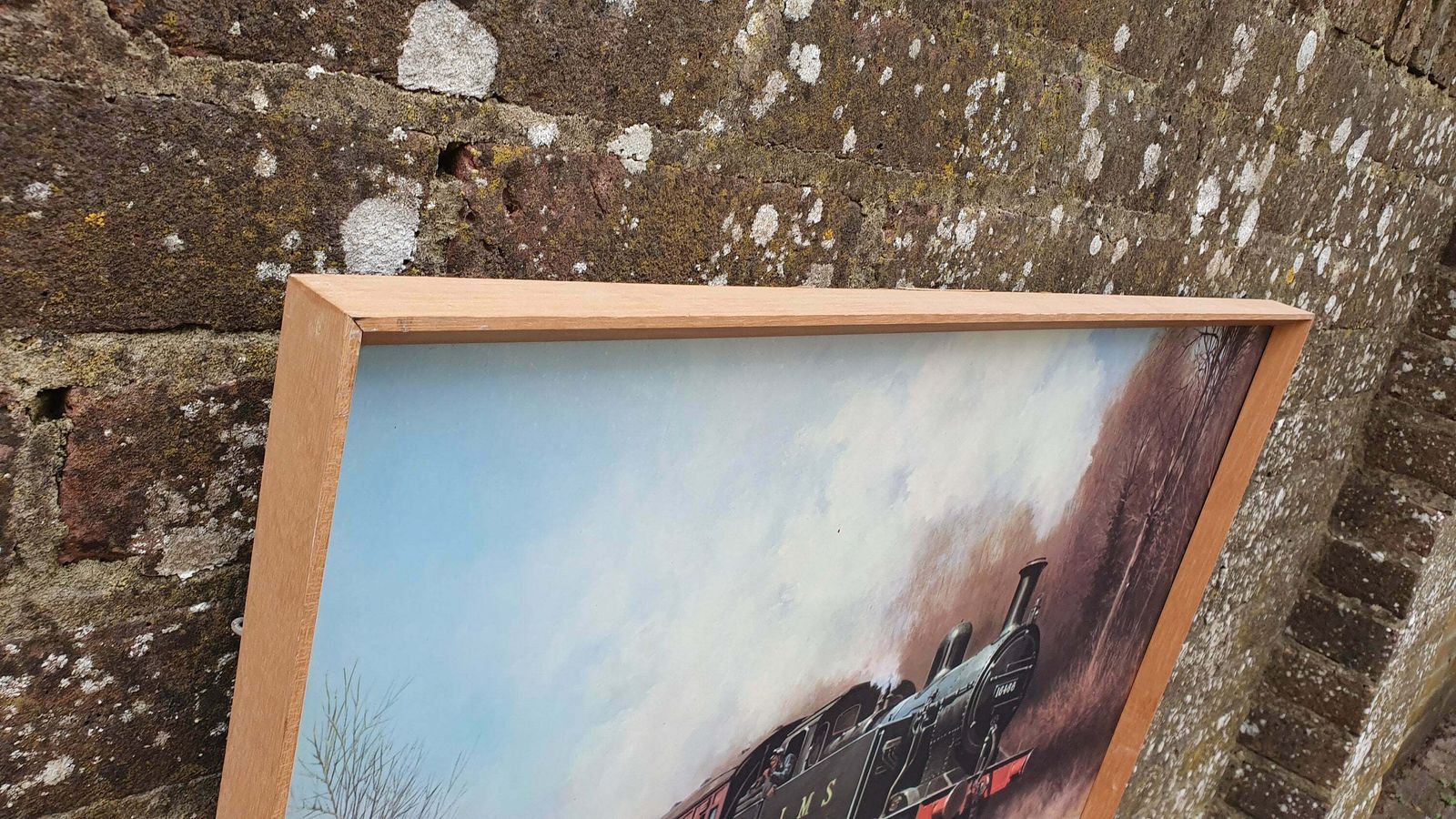 Large Vintage Retro Print 16466 Lms Steam Train Matglo Surface. Don Breckon ‘Jinty At The Crossing’ Vintage Railway photo for sale