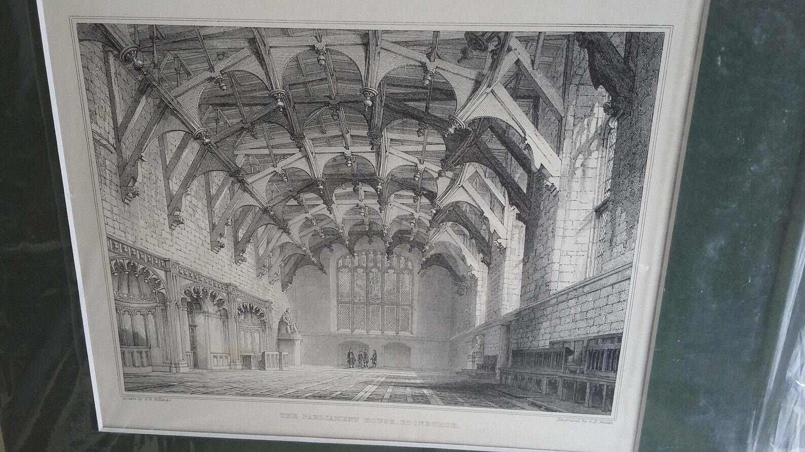 Large Genuine Vintage Mounted Engraved Prints Architecture Castle Chapel Church Cathedral Places Of Interest Scotland photo vinterior