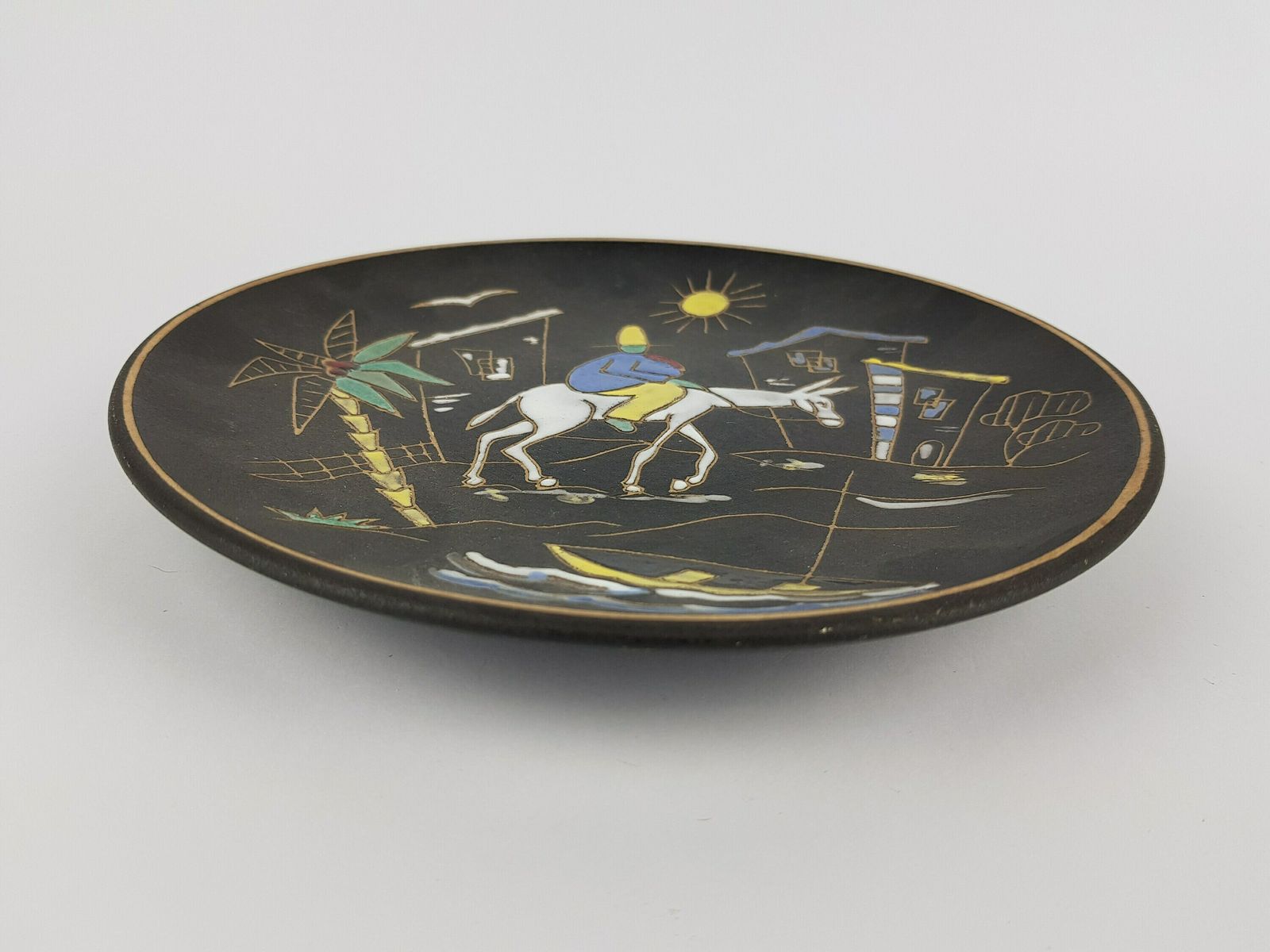 Vintage Ruscha Keramik Wall Plate With Marino Decor 717 1.5 West German Pottery 1960s photo Art