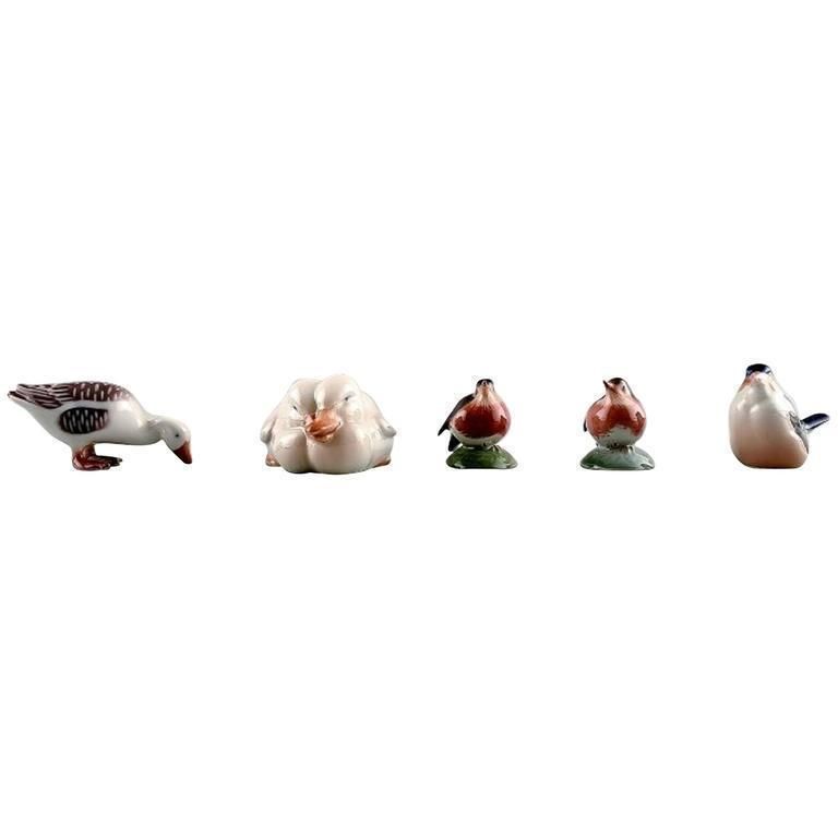 Five Royal Copenhagen And B & G, Bing & Grondahl Porcelain Figurines