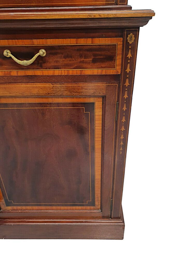 A Stunning Edwardian Inlaid Bookcase By S And H Jewell London photo vintage