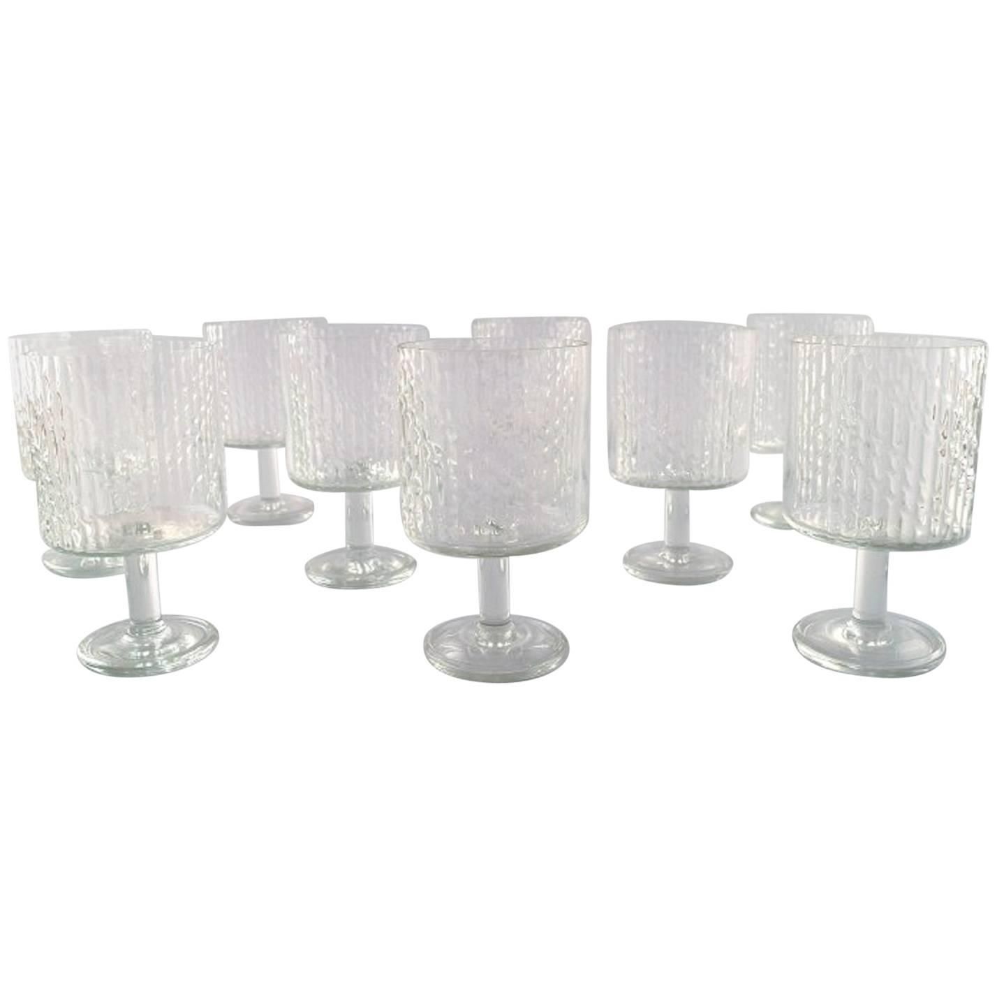 Riihimaki Riihimaen, Finland, Findari Nine Glasses By Nanny Still, 1960s