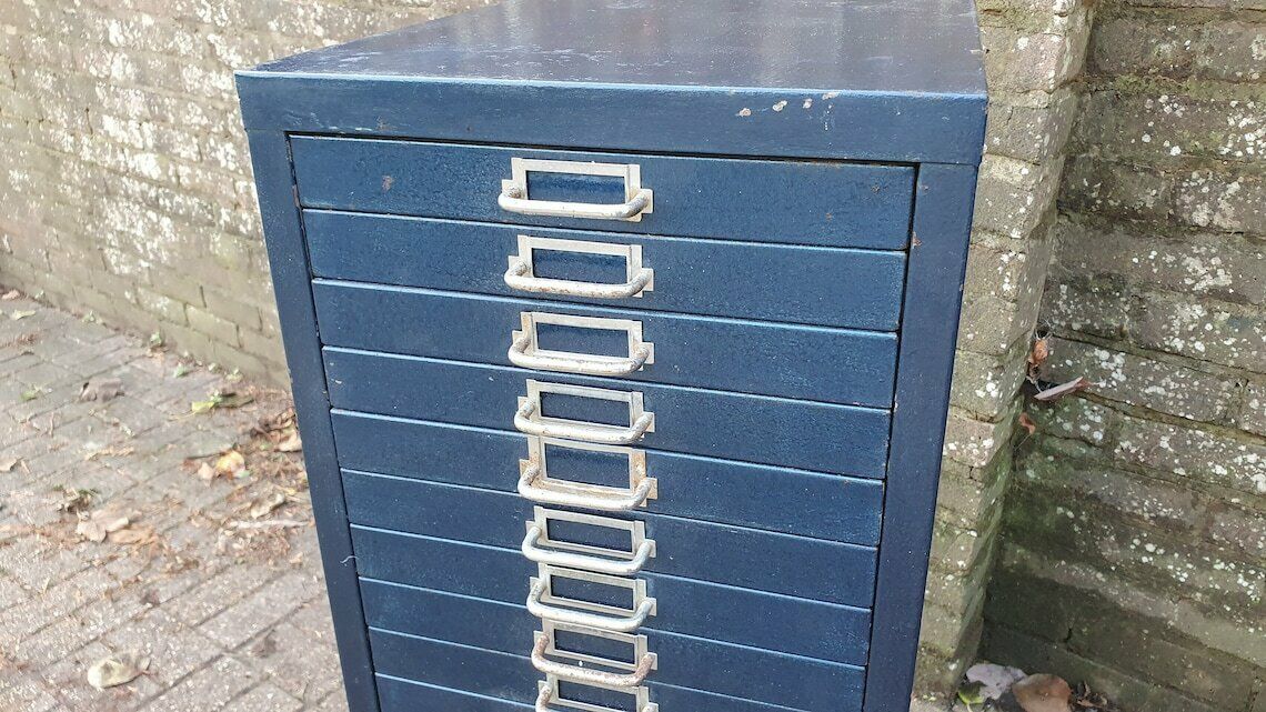 Vintage Retro Metal Collector Artisan Workshop Storage Drawers 1960's Organiser photo Furniture