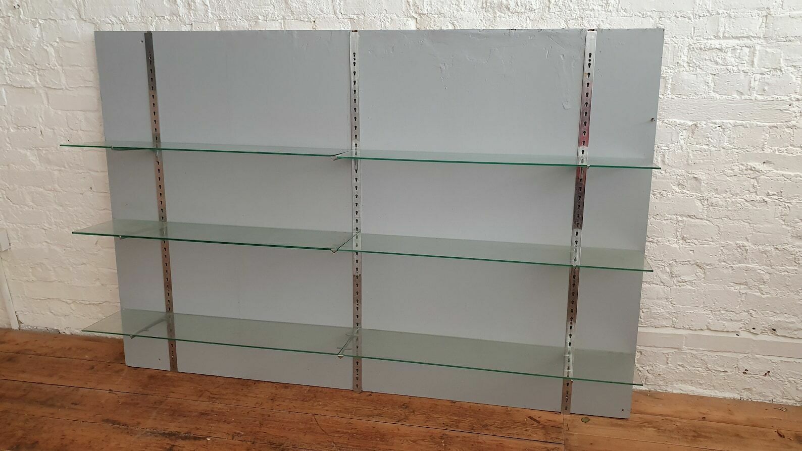 Massive Retro Painted Vintage Shabby Chic Glass Shelf Shelves Display Kitchen Bathroom Shop Display