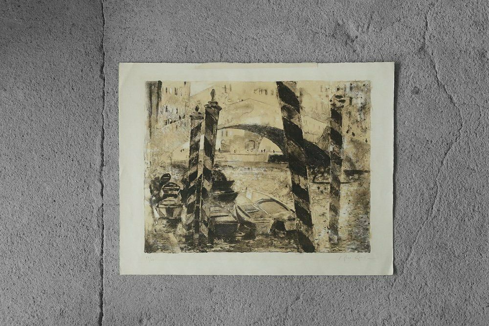René Genis, Composition, Lithograph, 1970s, Framed