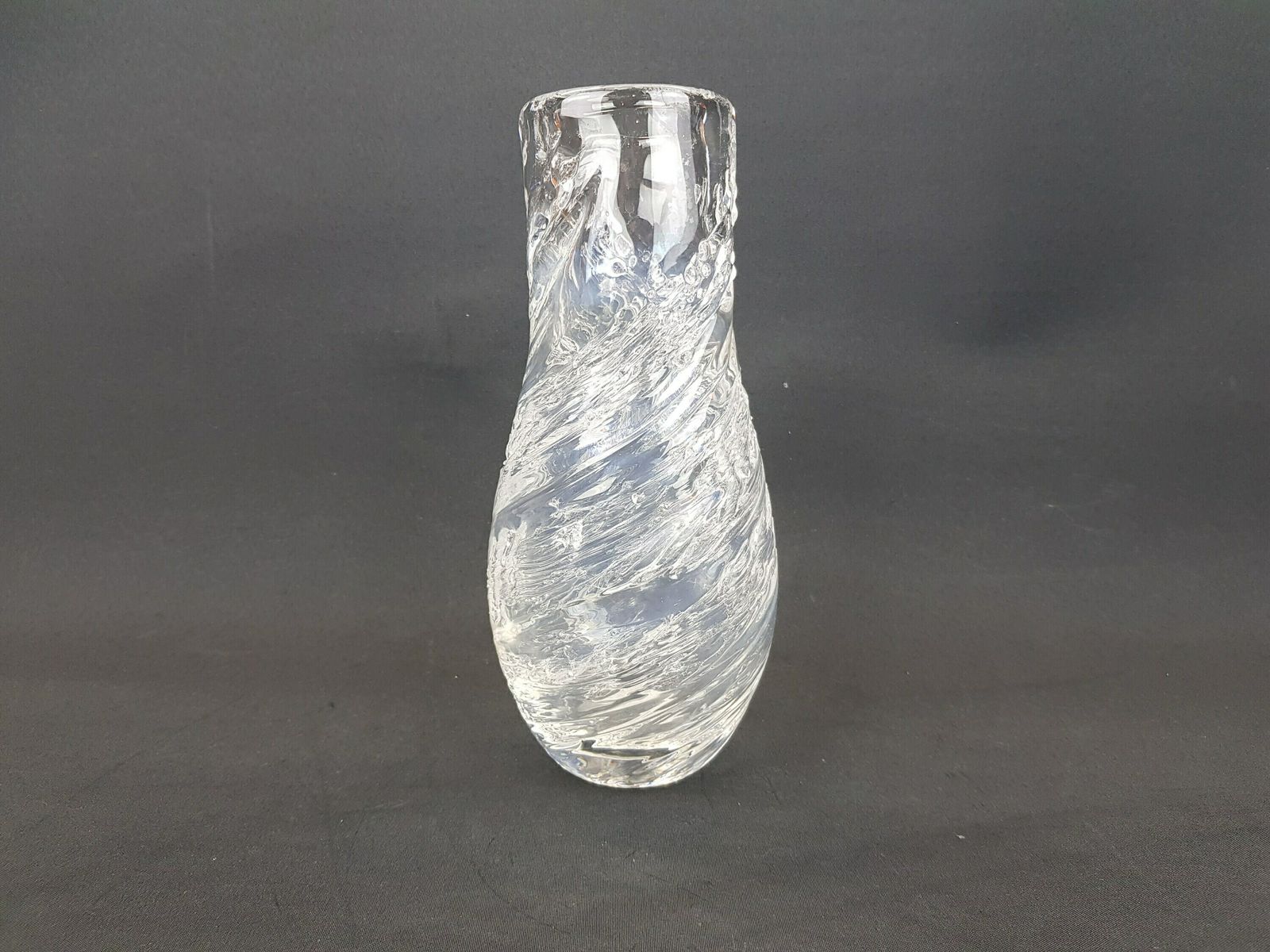 Vintage 1960s Maleras Glasbruk Swedisch Art Vase, Signed By Folke Walving