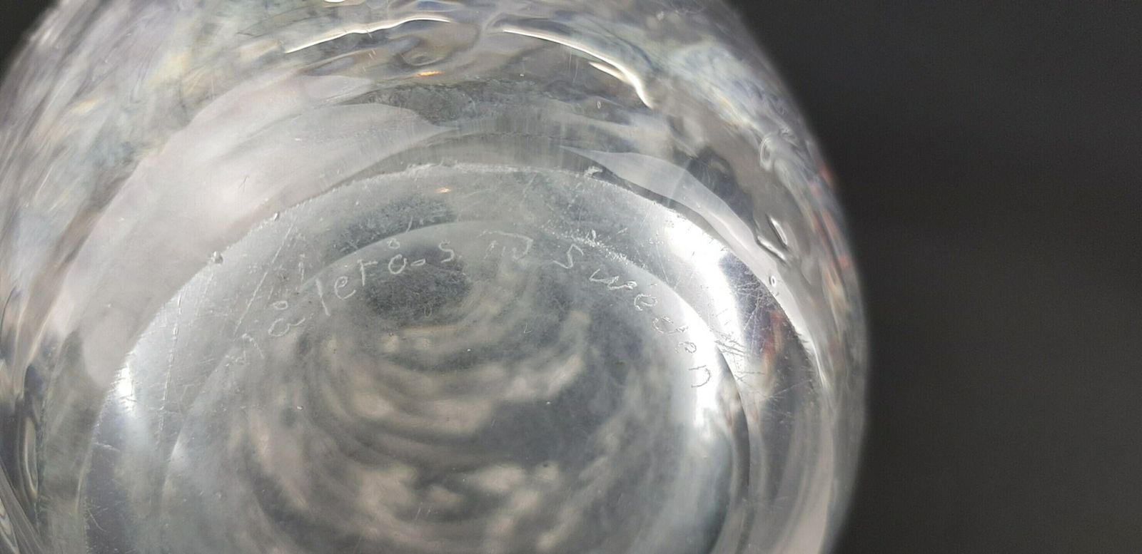 Vintage 1960s Maleras Glasbruk Swedisch Art Vase, Signed By Folke Walving photo buy