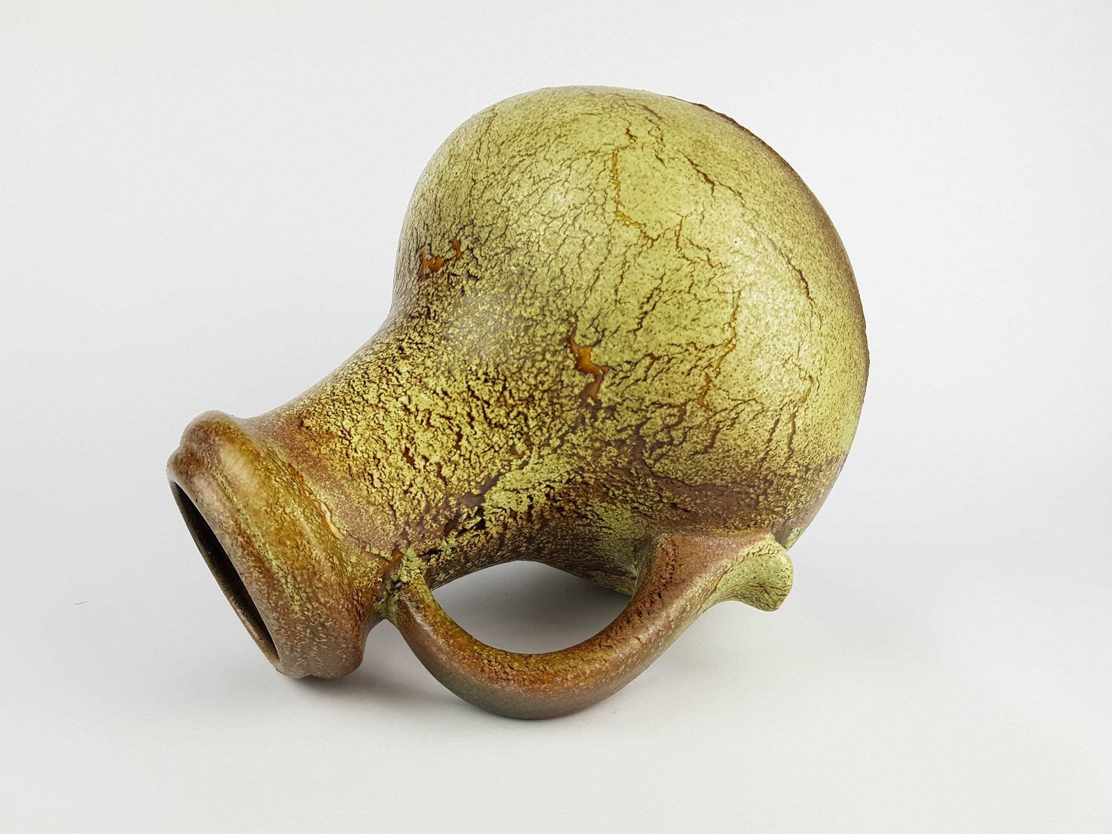 Xl Vintage Green And Brown Scheurich Keramik Fat Lava Vase West German Pottery 1960s 1970s photo Home Decor