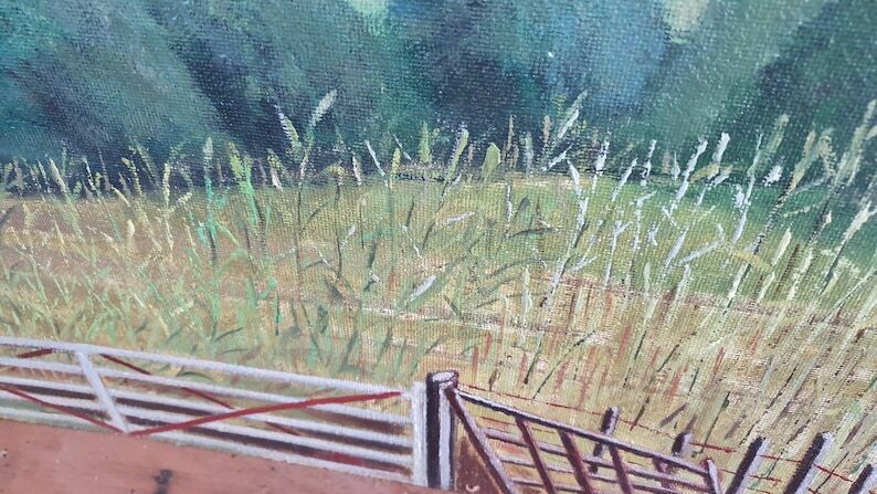 photo furniture 6 Large Countryside Original Oil Paintings Still Life On Boards. Each 4 X 2 Ft