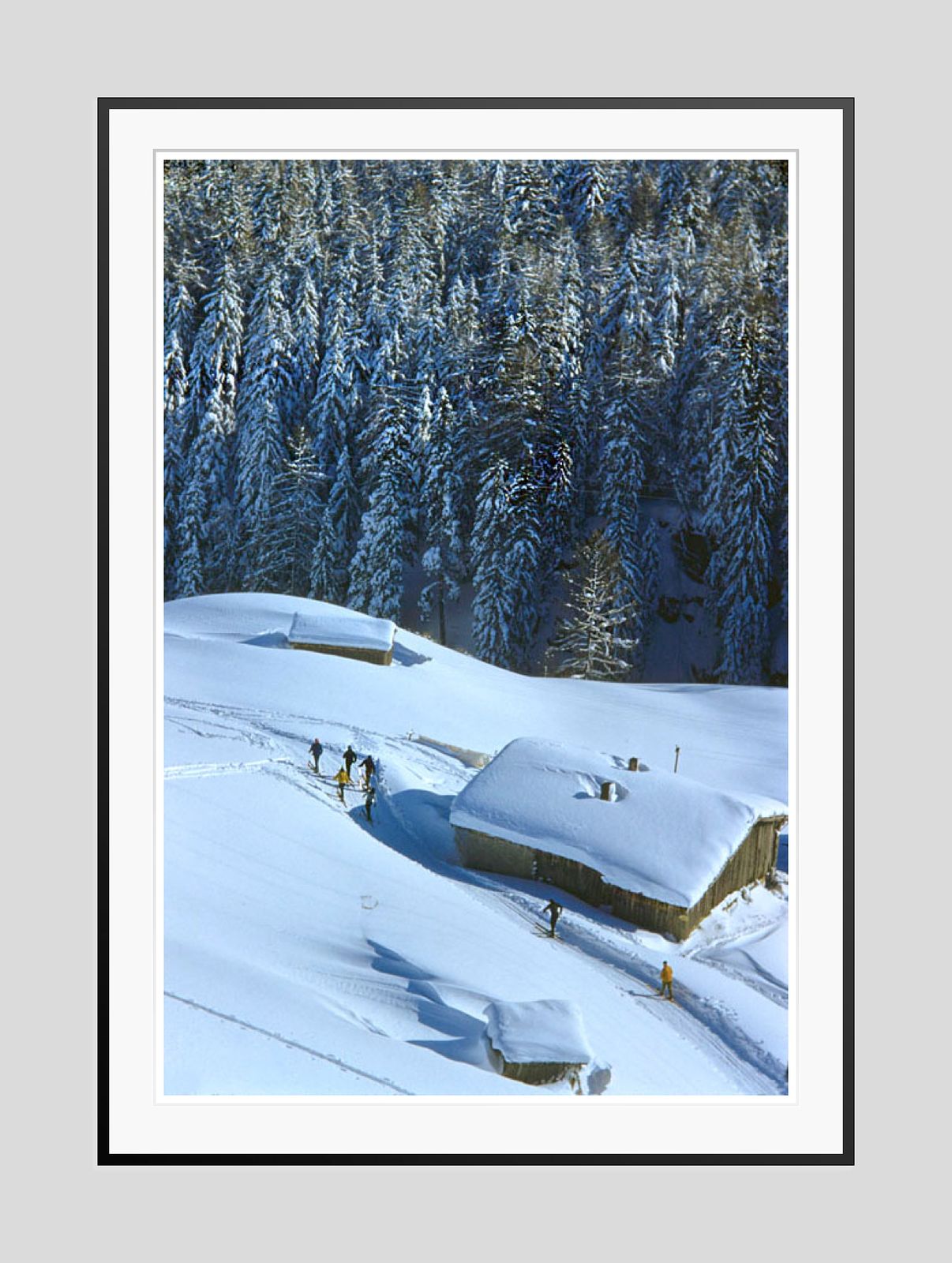A Chalet In Winter By Toni Frissell Oversize Archival Pigment Print Framed In Black