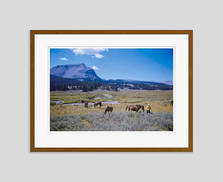 A Pack Trip In Wyoming By Toni Frissell Oversize Archival Pigment Print Framed In Brown