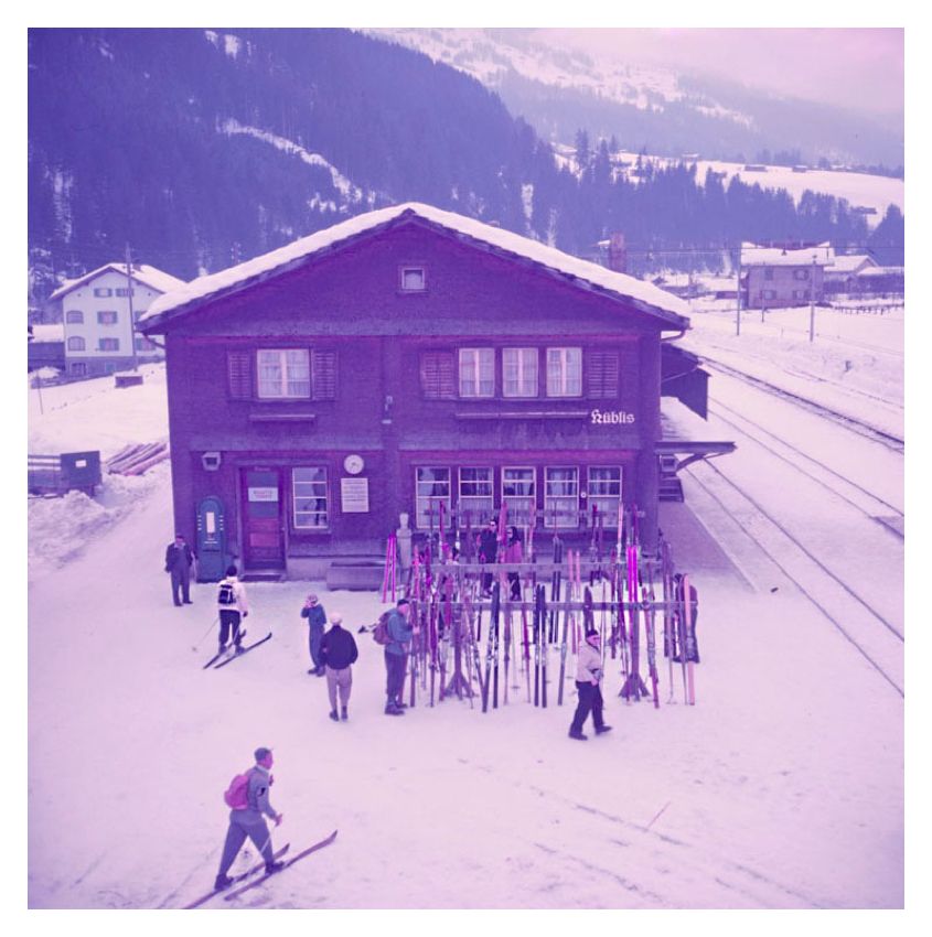 Alpine Railway Station By Toni Frissell Oversize Archival Pigment Print Framed In Black photo furniture