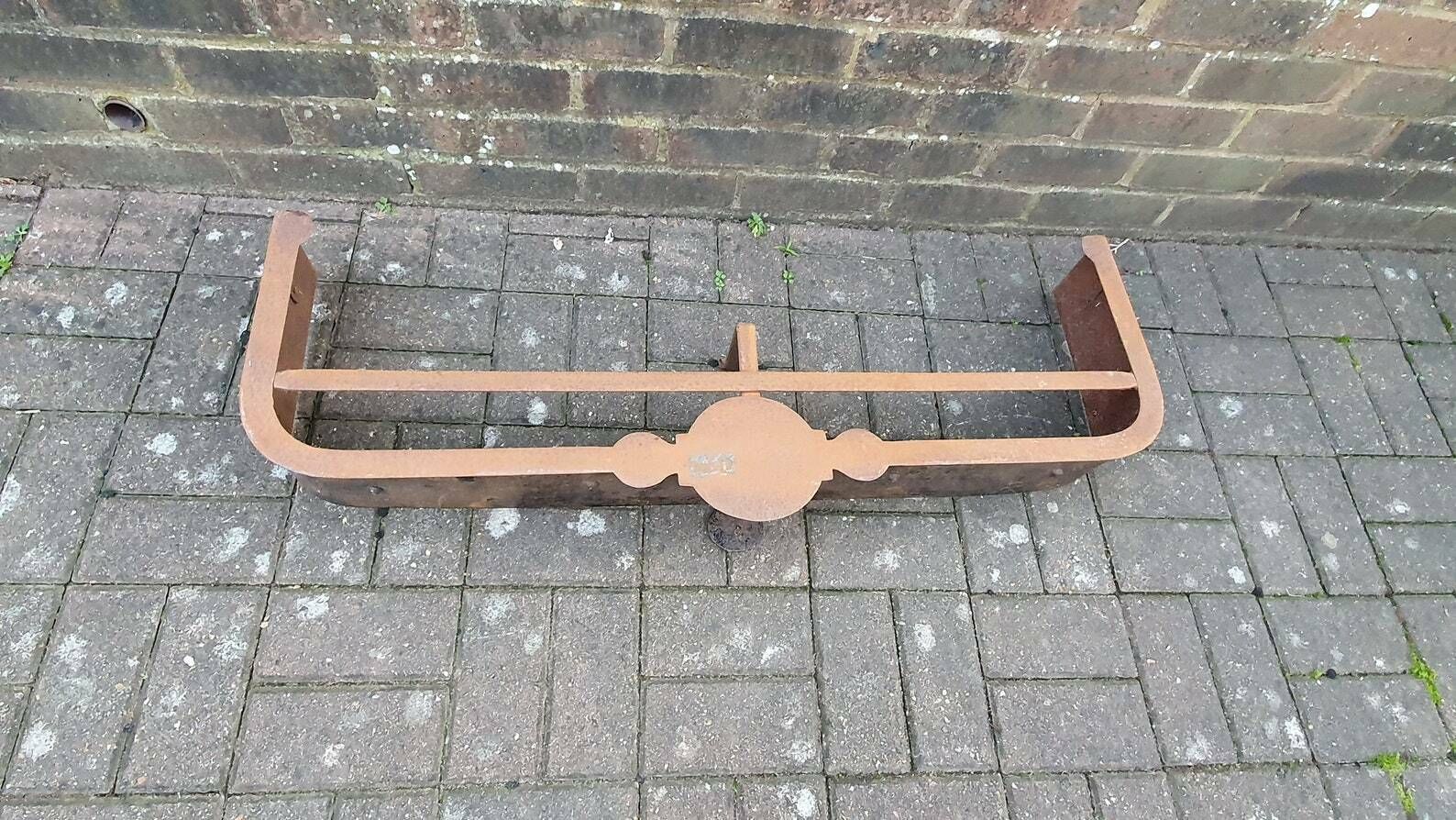 Late Victorian Vintage Metal Fender Fire Curb Fireplace Trivet photo buy