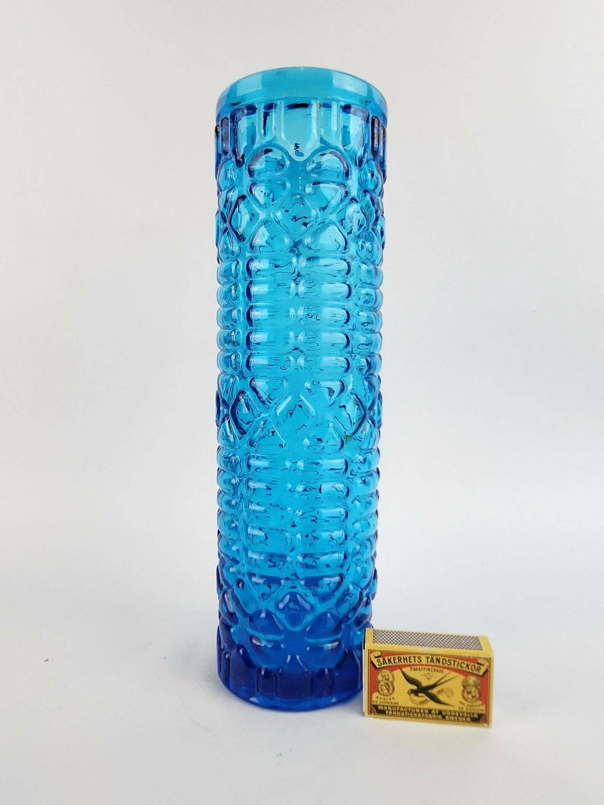Vintage Italian Glass Blue Vase Italian Art Glass 1970s photo furniture