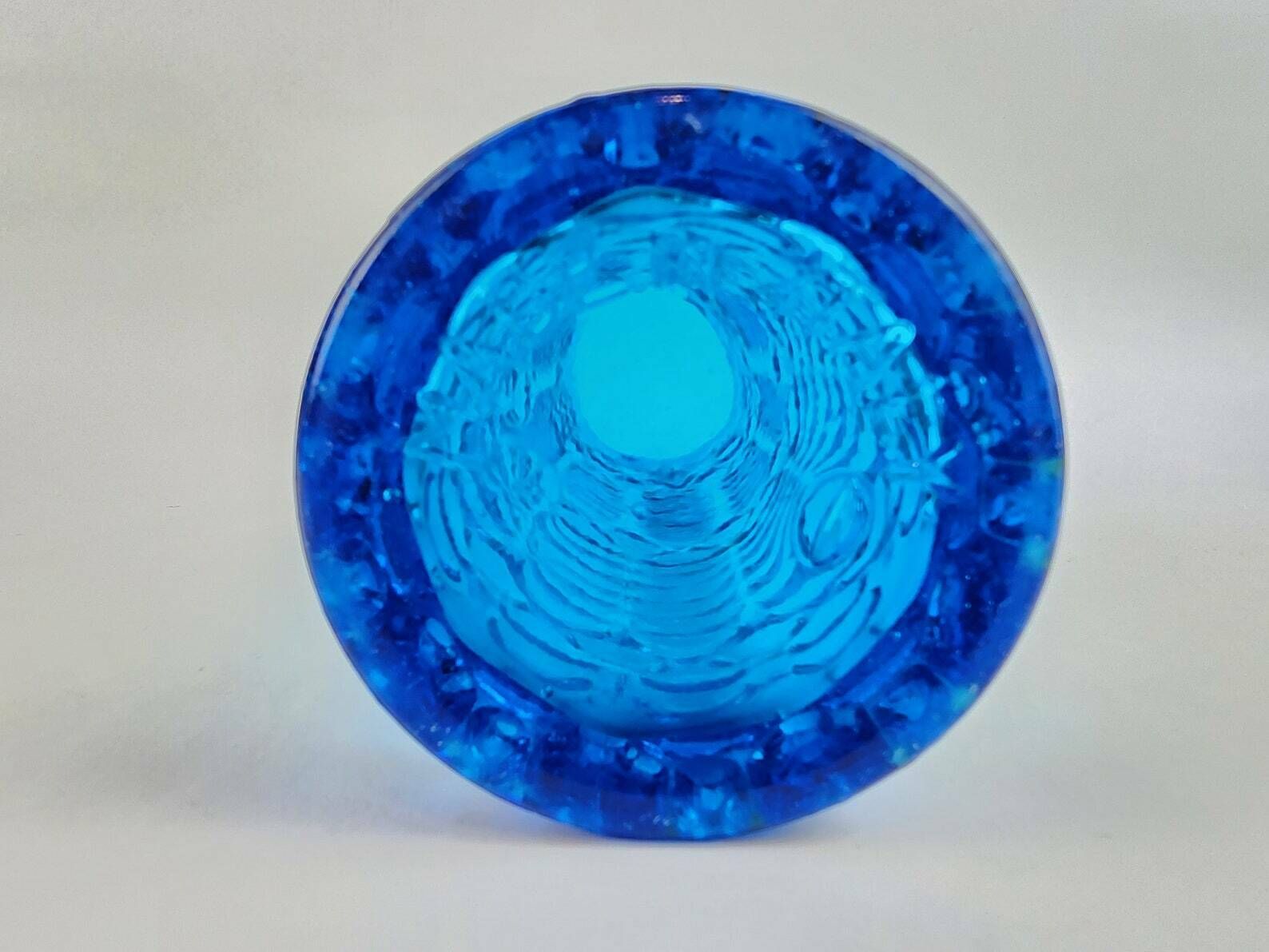 Vintage Italian Glass Blue Vase Italian Art Glass 1970s photo buy