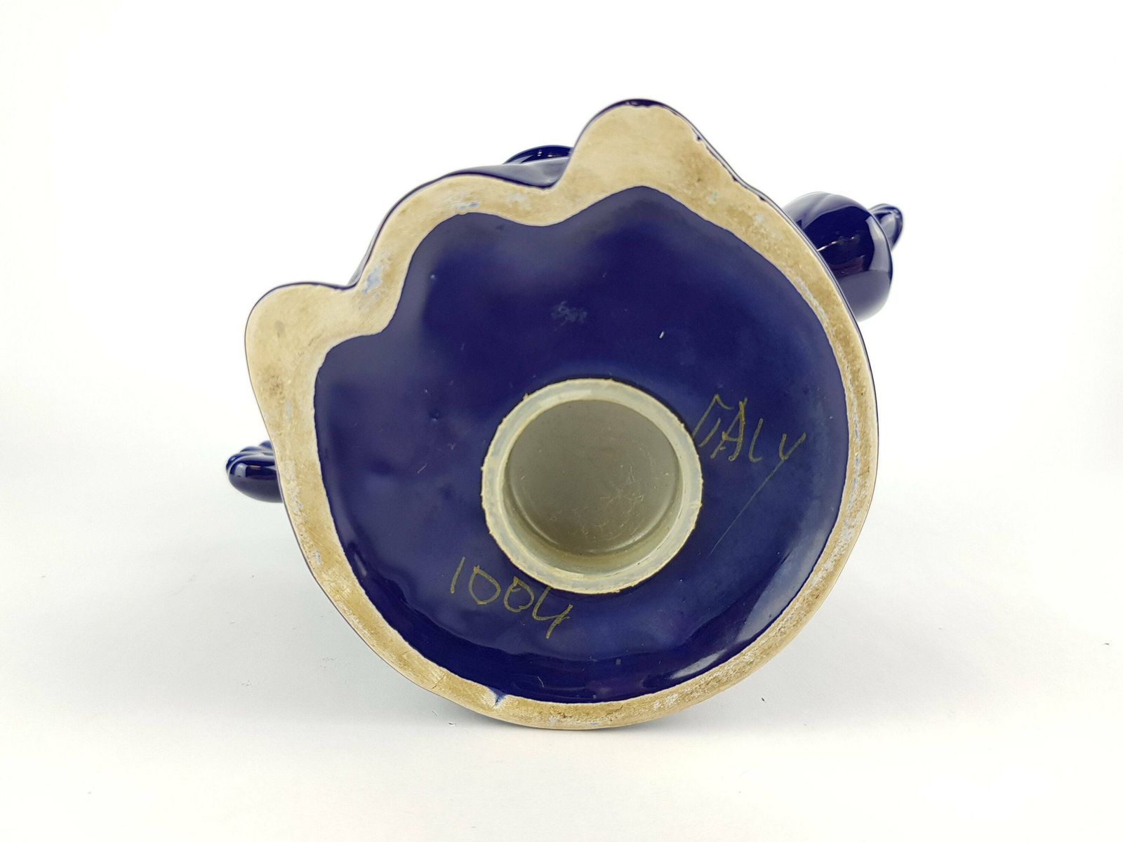 Vintage Alla Moda Blue Clown Money Bank Italian Pottery 1960 70s photo vinterior