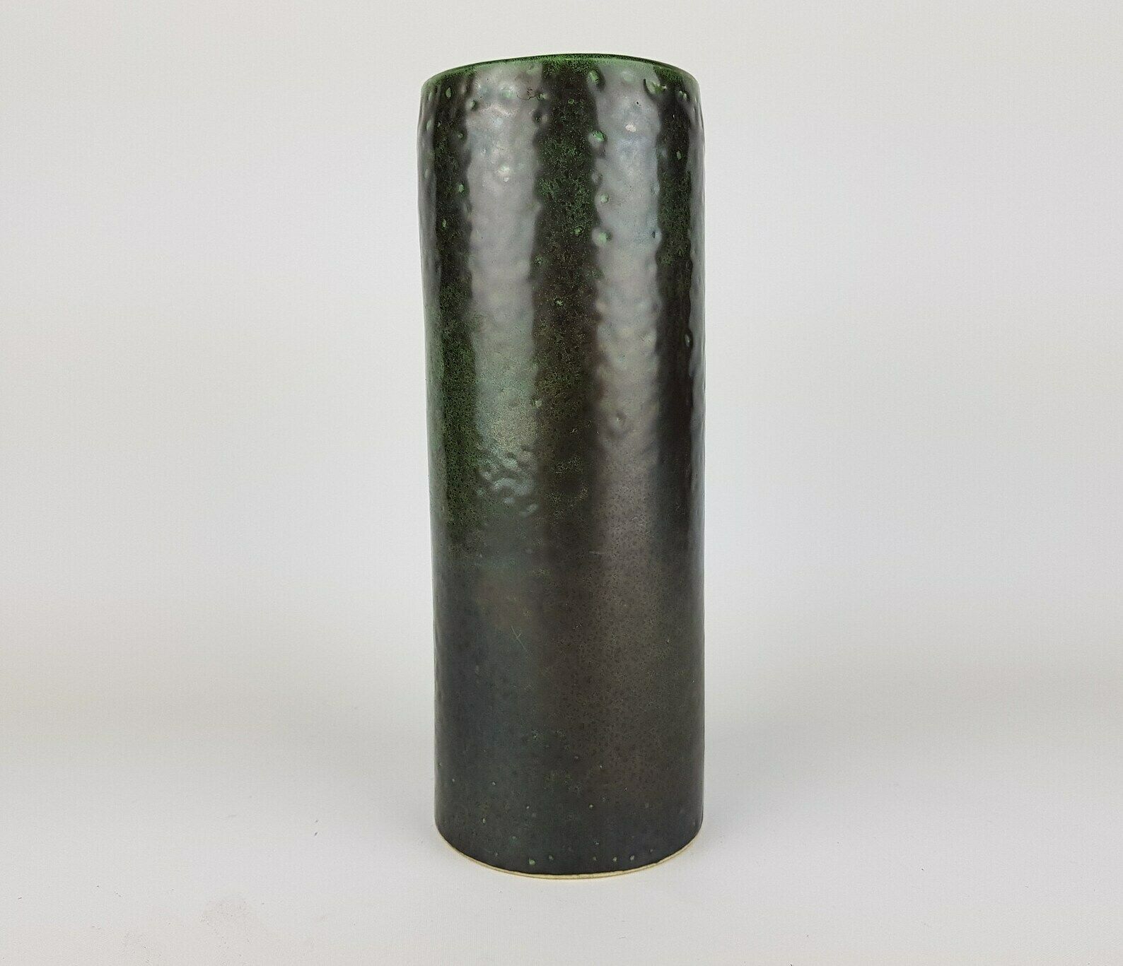 Vintage Green Allgauer Keramik Fat Lava Vase By Hans Rebstock