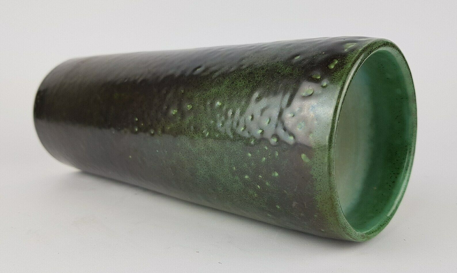Vintage Green Allgauer Keramik Fat Lava Vase By Hans Rebstock photo Home Decor