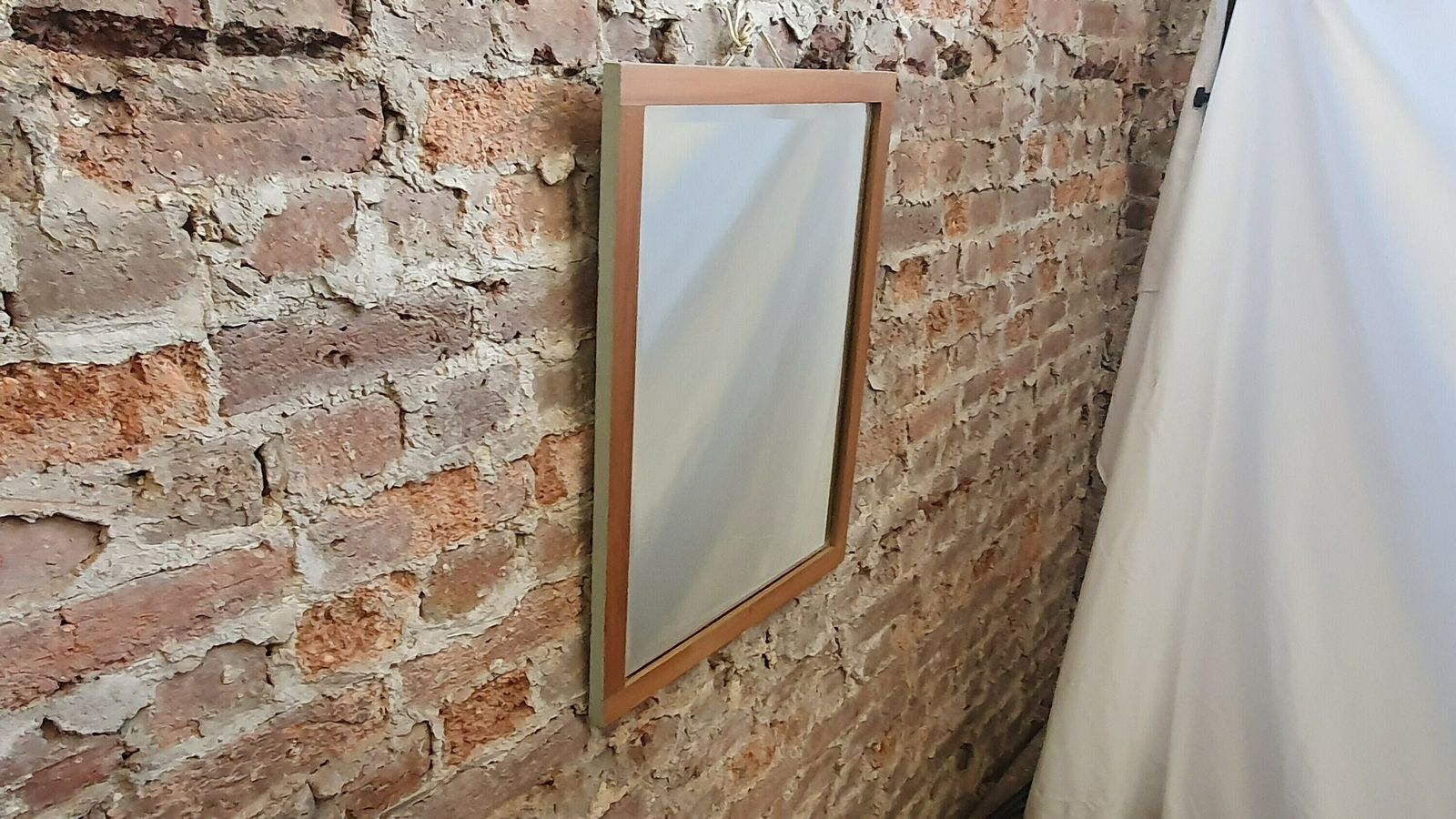 Large Bevelled Satin Wood Mirror Part Painted 1900’s Wall Décor Interior Home And Garden photo 75.0
