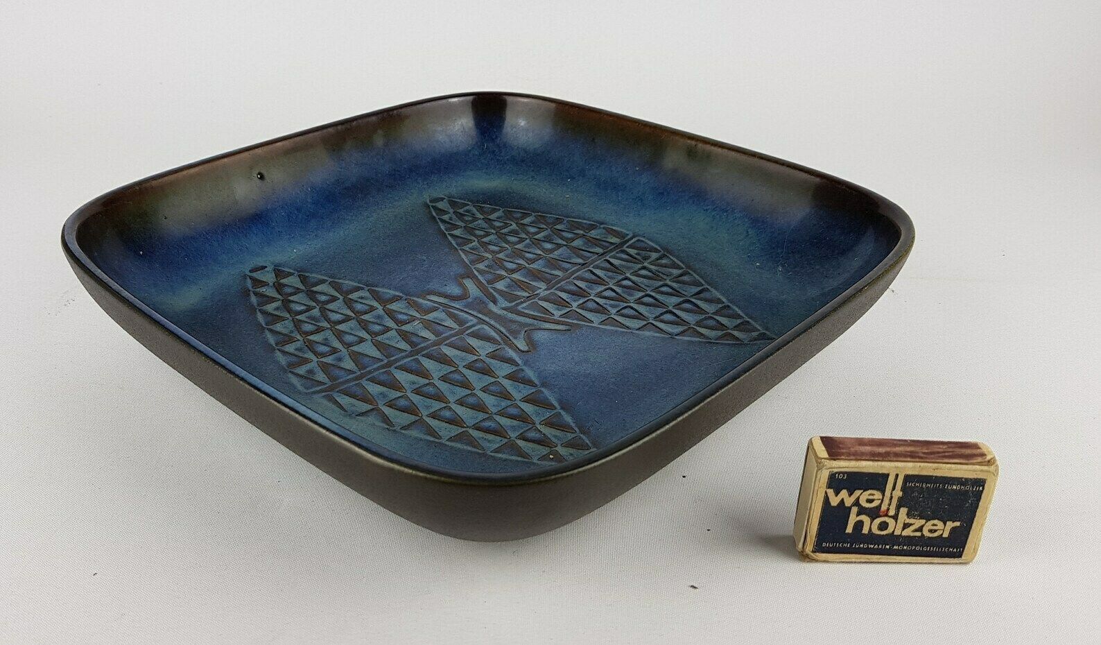 Vintage Blue Soholm Stentoj Bornholm Denmark Bowl By Einar Johansen 1960s photo furniture