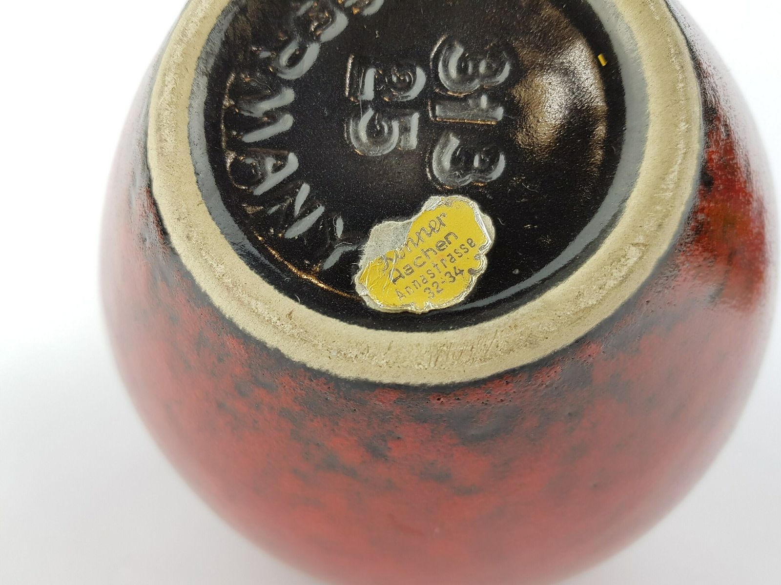 Vintage Dumler Und Breiden Keramik Glossy Red 313 25 Fat Lava Vase 1970s photo 64.0