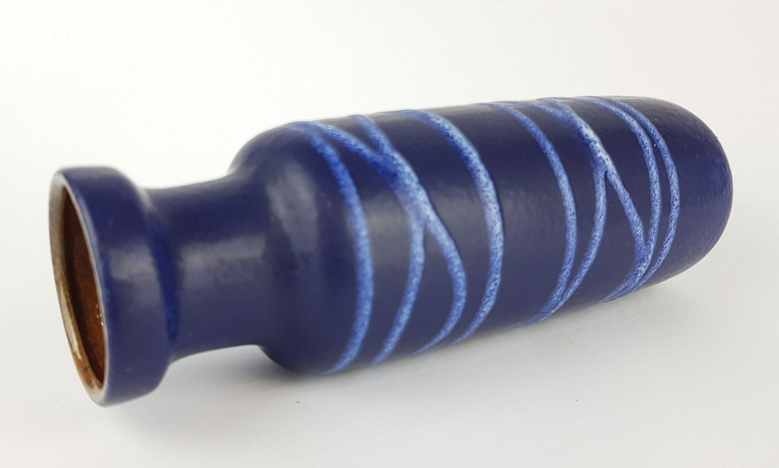 Vintage Blue Scheurich Keramik Fat Lava Vase 200 22 West German Pottery 1970s photo Home Decor