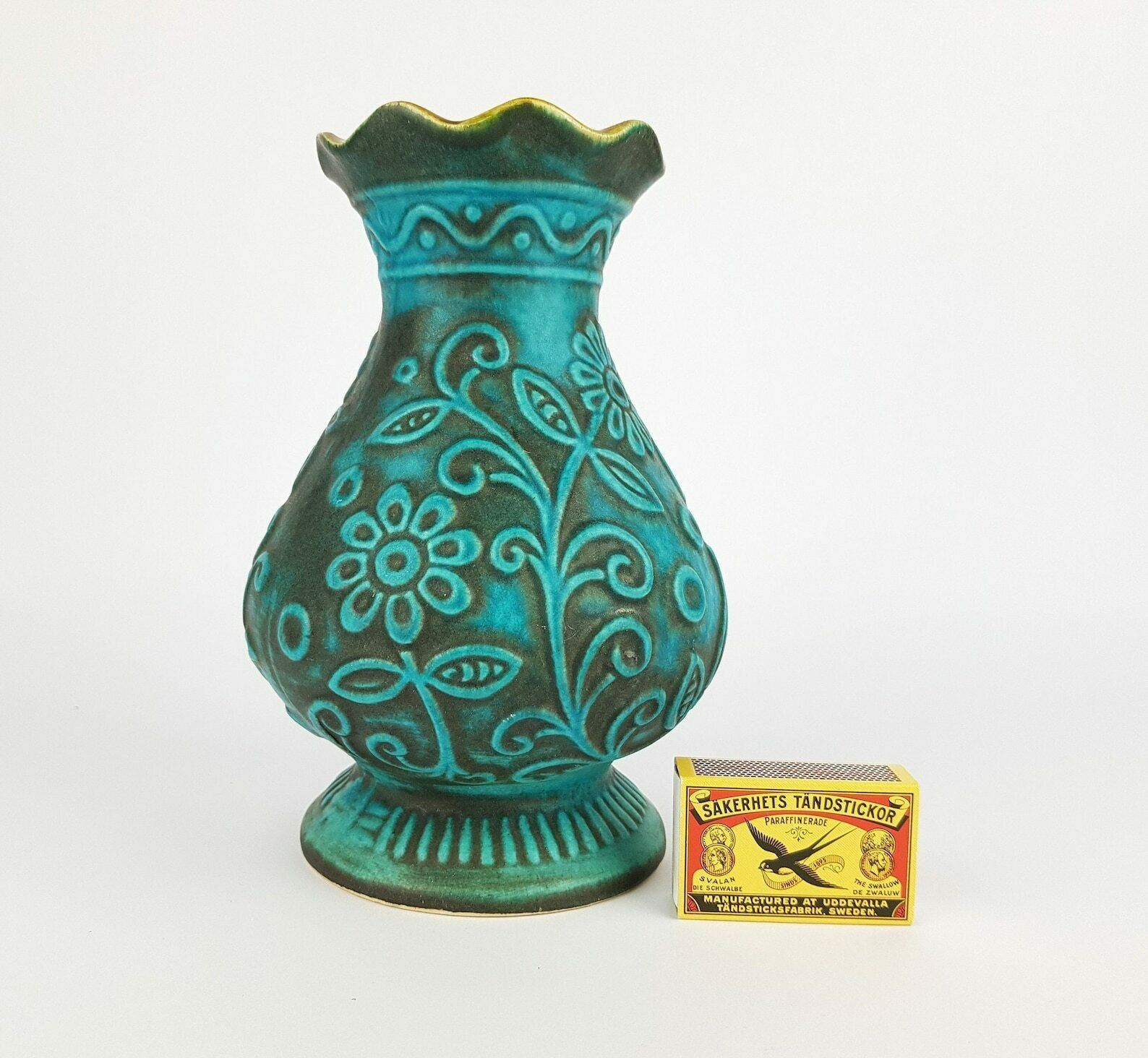 Vintage Blue Bay Keramik Fat Lava Vase 62 20 By Bodo Mans West German Pottery 1960 70s photo furniture