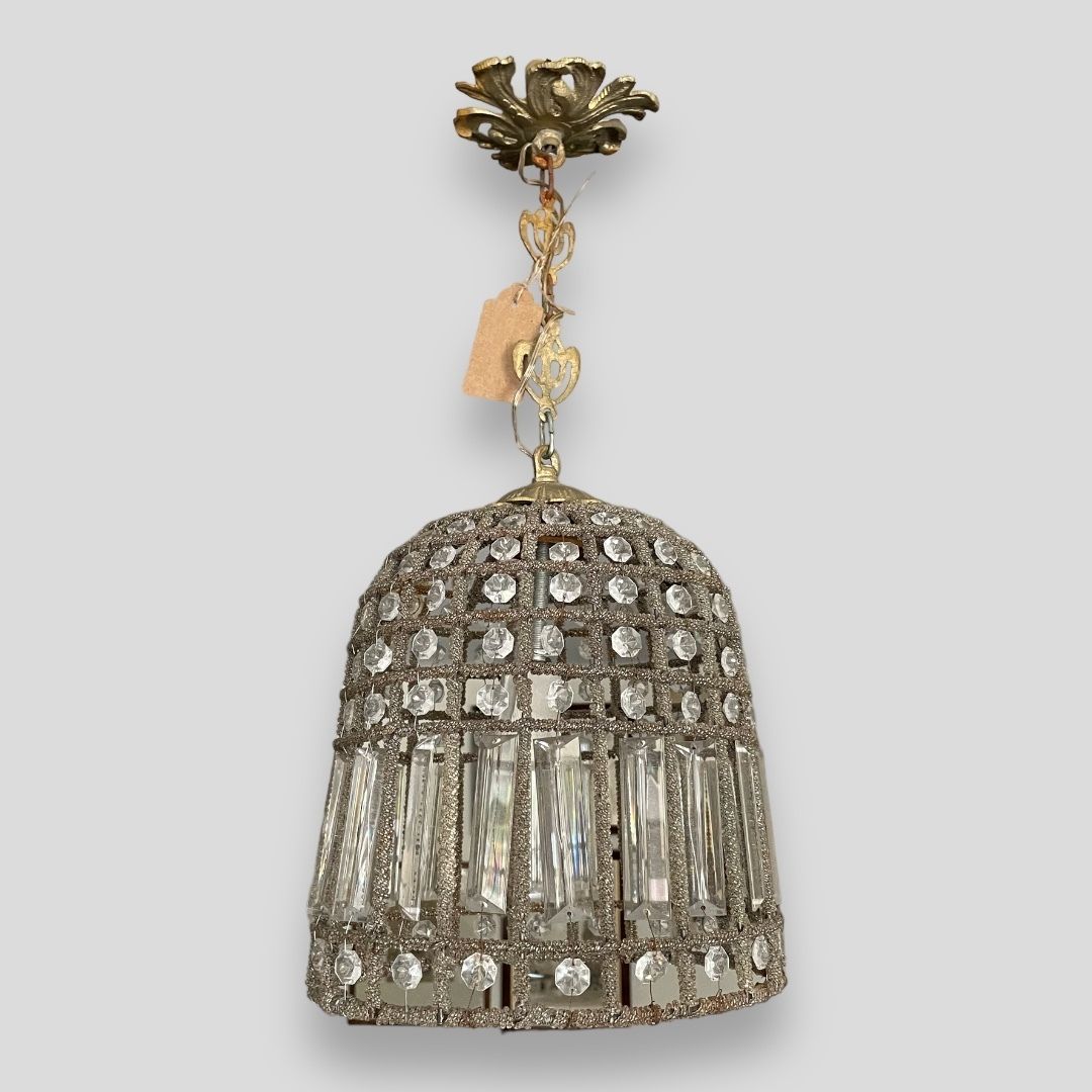 Gorgeous Small Crystal Bead Chandelier, C1920s