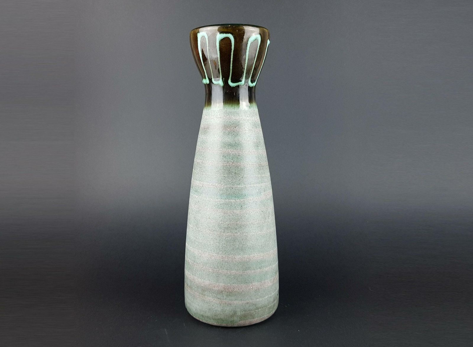 Vintage Scheurich Keramik Diabolo Vase 520 28 West German Pottery Fat Lava Era 1970s