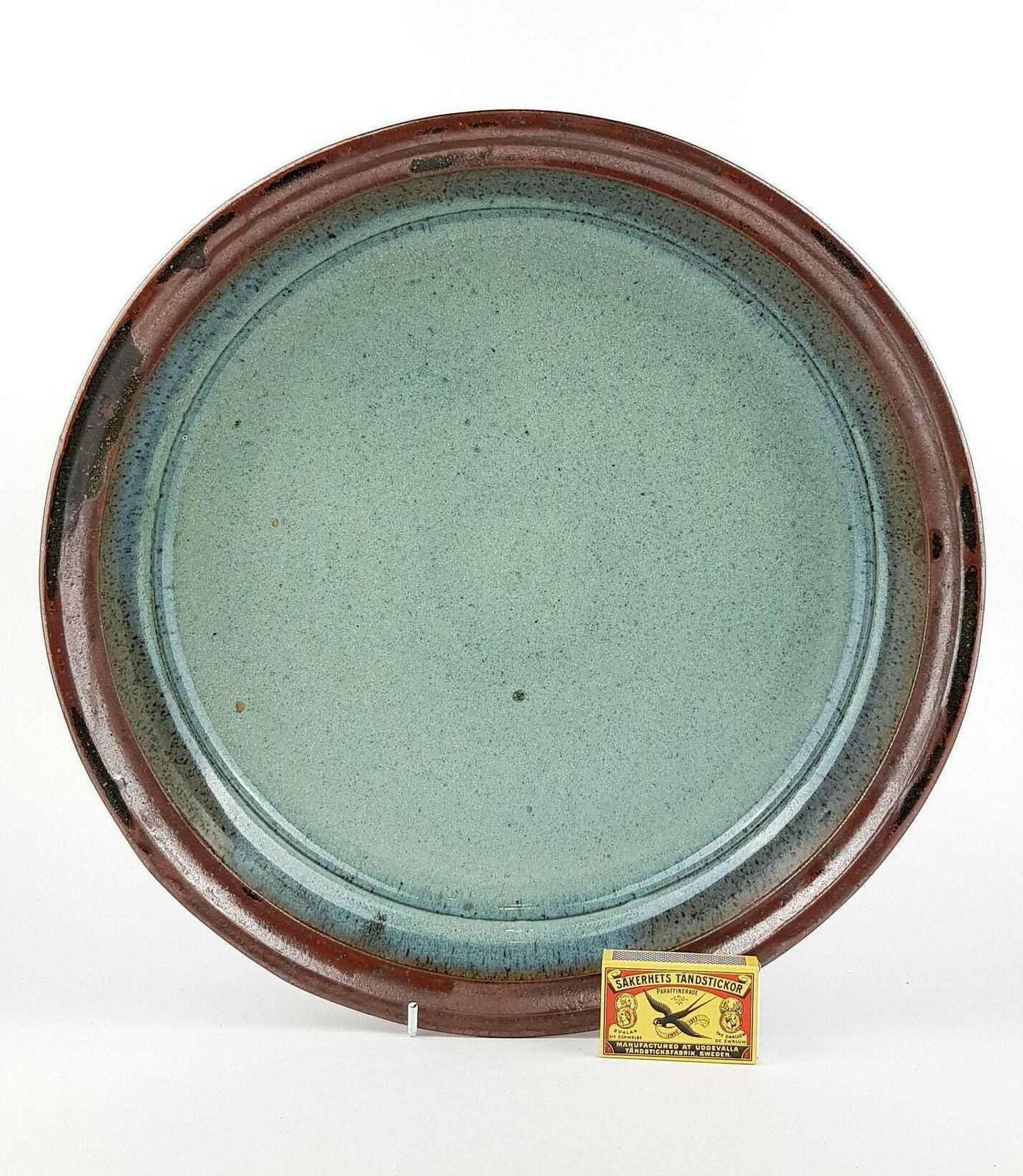 Vintage Studio Art Pottery Turquoise And Brown Bowl From West Germany 1960s photo furniture