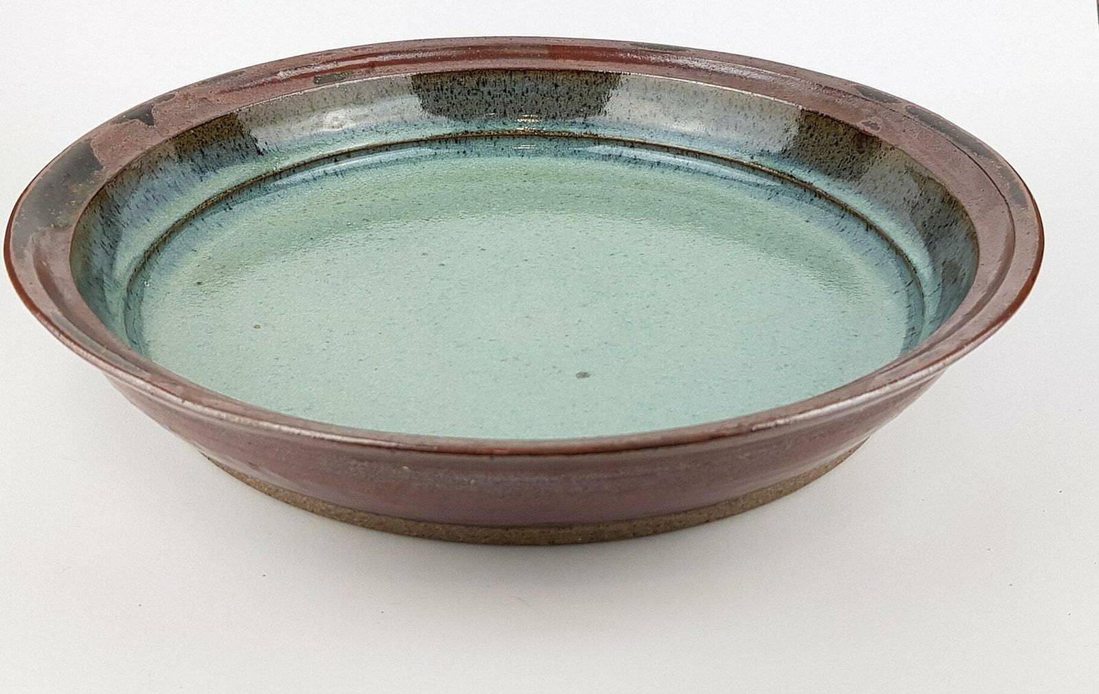 Vintage Studio Art Pottery Turquoise And Brown Bowl From West Germany 1960s photo for sale