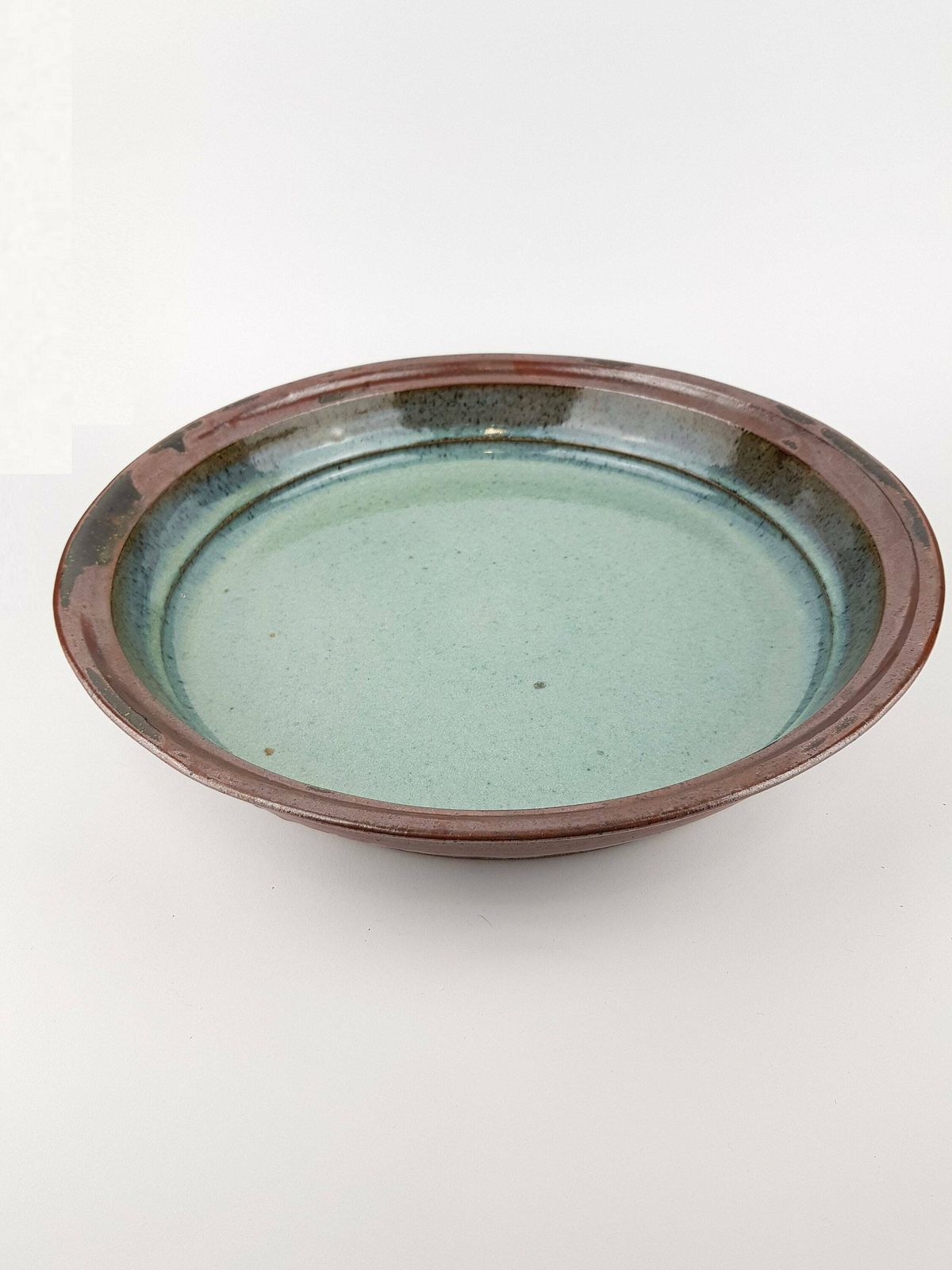 Vintage Studio Art Pottery Turquoise And Brown Bowl From West Germany 1960s photo Home Decor
