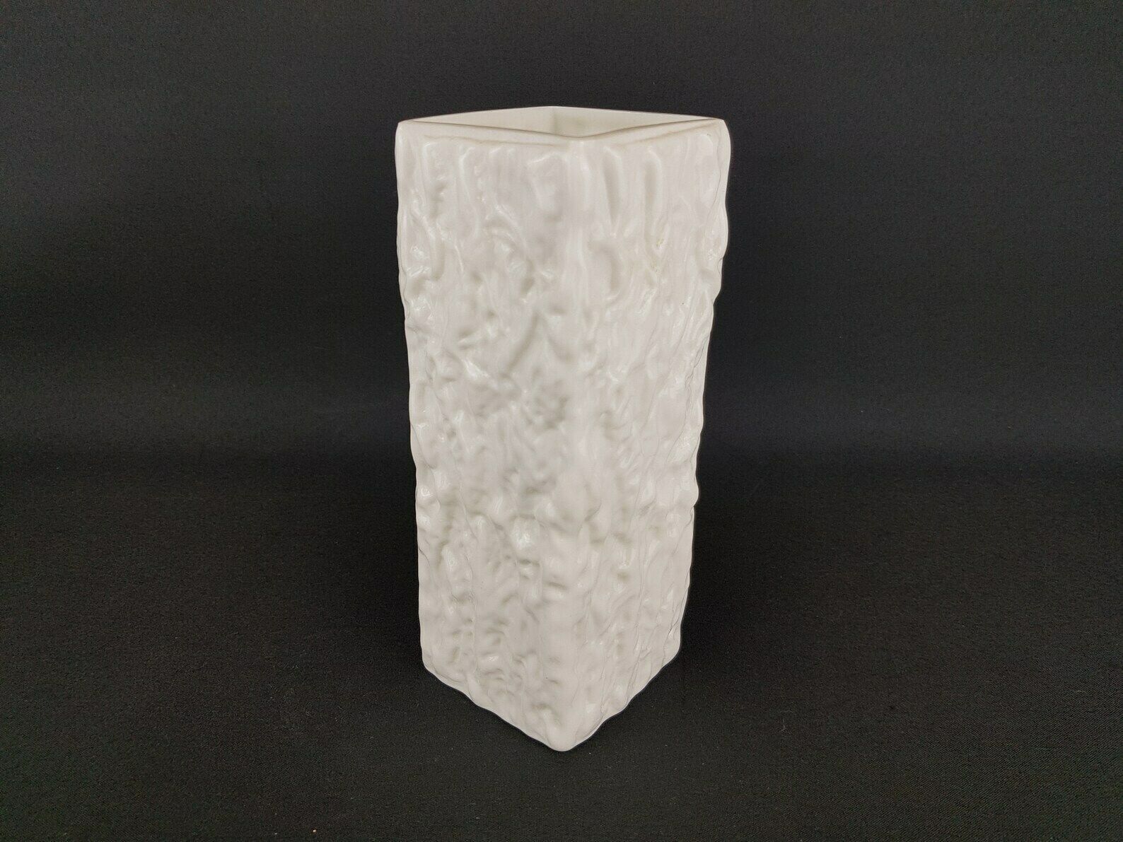 Vintage White Ingrid Glas Design Glass Vase West Germany photo for sale