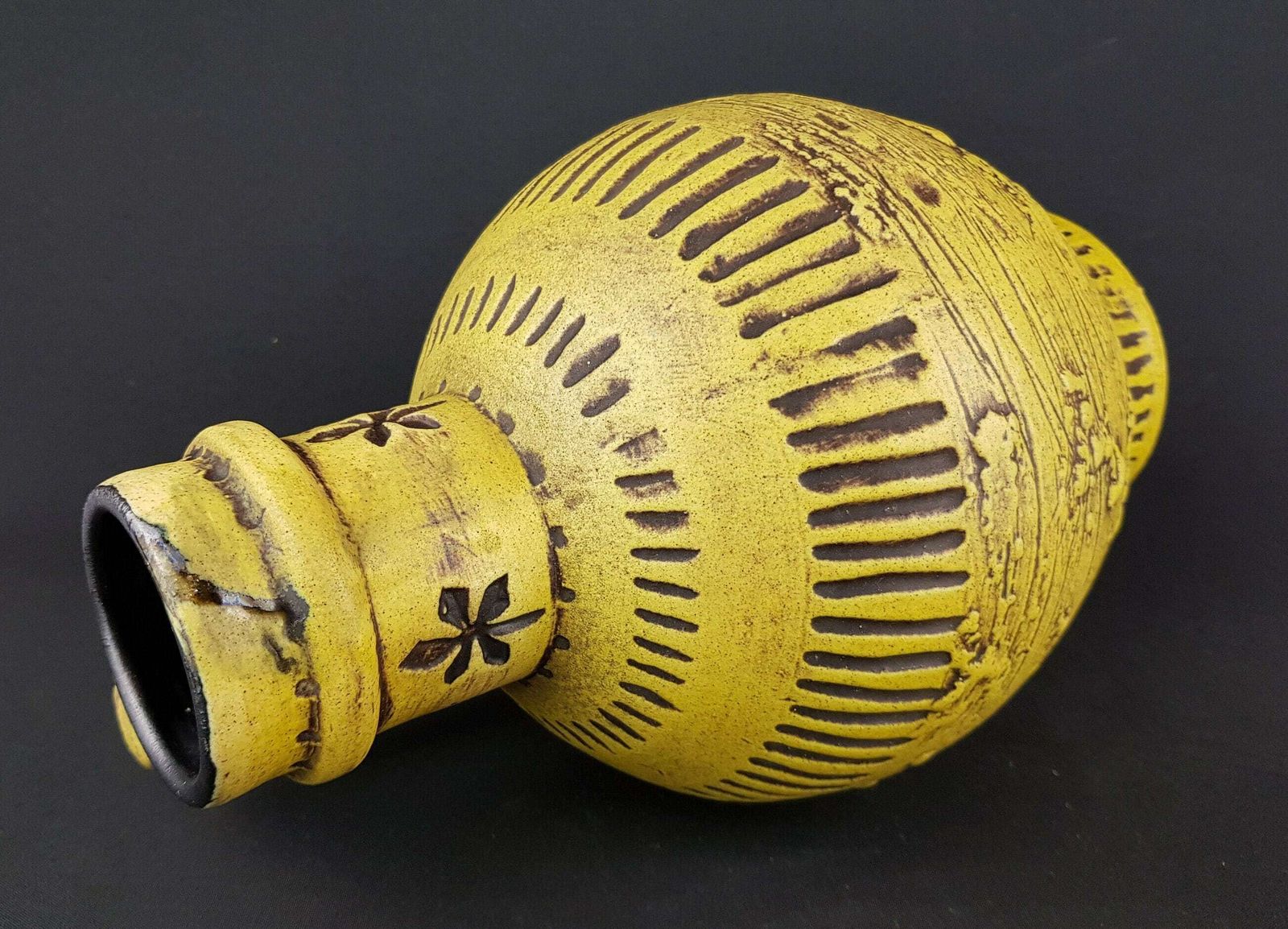 Vintage Yellow Spara Keramik Fat Lava Vase 572 28 West German Pottery photo 76.0