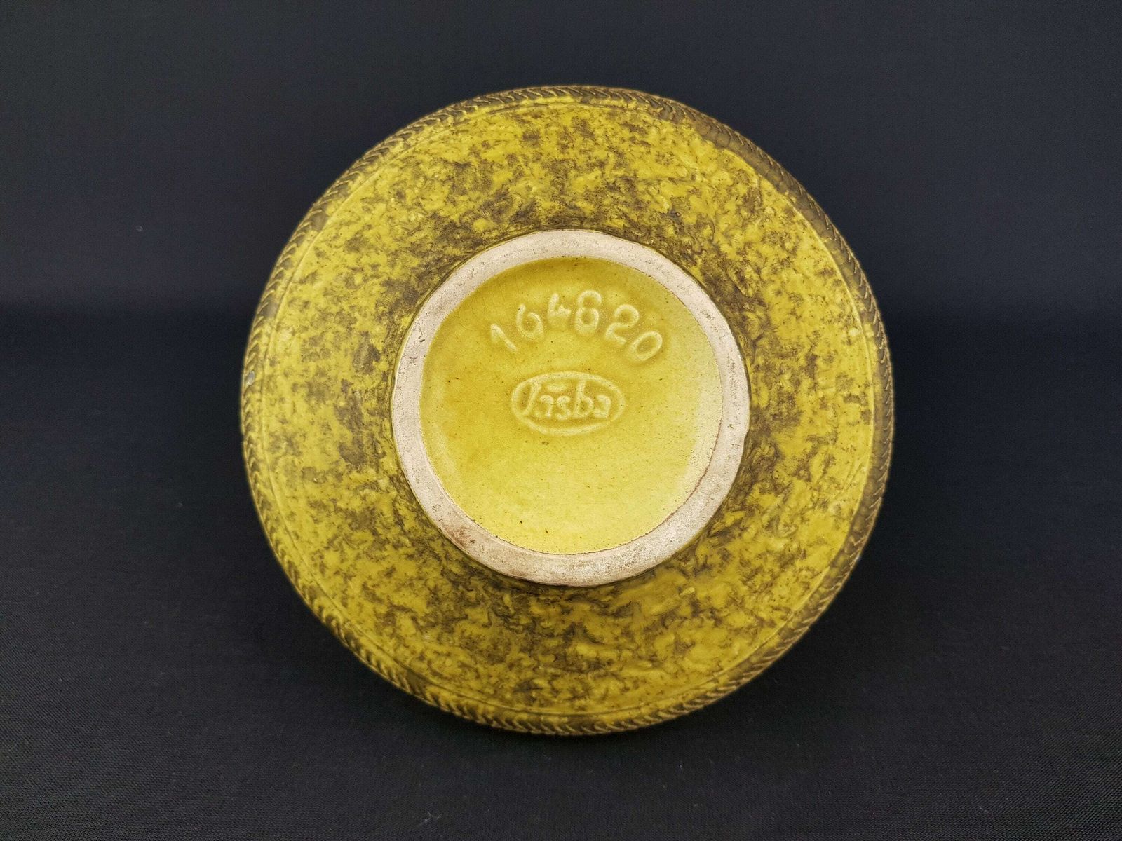 Vintage Yellow Jasba Keramik Relief Vase 1648 20 West German Pottery 1970s Fat Lava Era photo 76.0