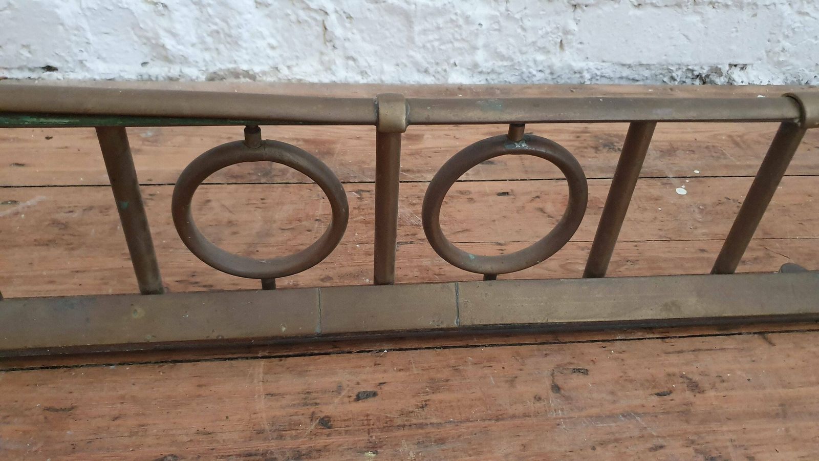 Large Vintage Very Heavy Iron And Brass Fender photo furniture