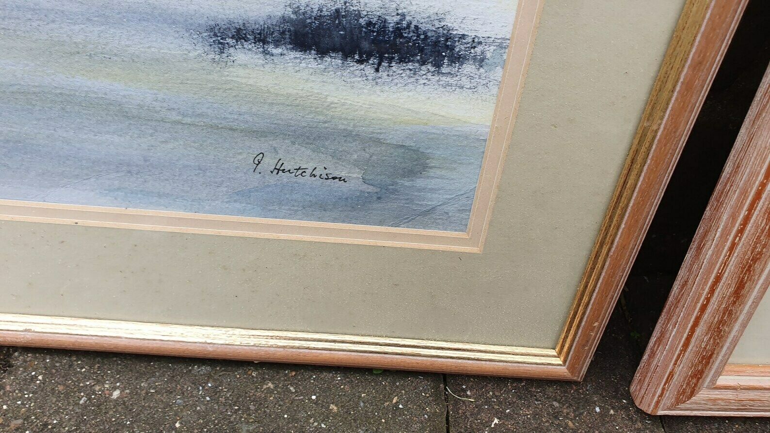 Large Quality Pair Of Landscape Watercolours Vintage British Artwork Signed Impressionist Forest Hills River Countryside Framed photo vinterior