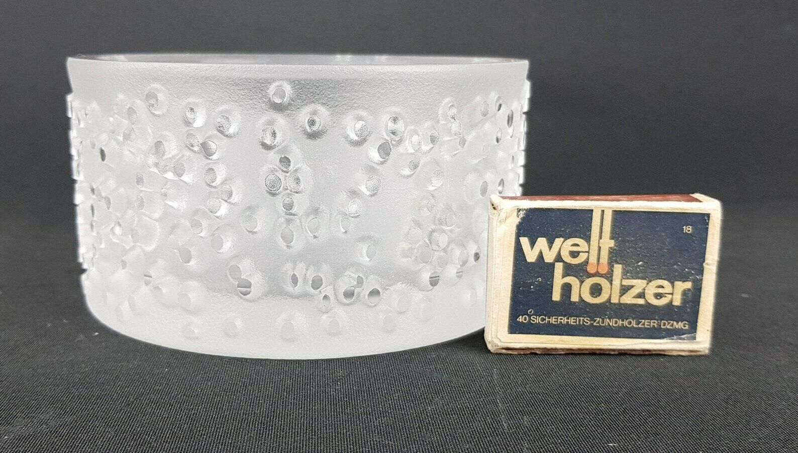 Vintage 1970s Peill Und Putzler Frosted Glass Bowl, West Germany photo furniture