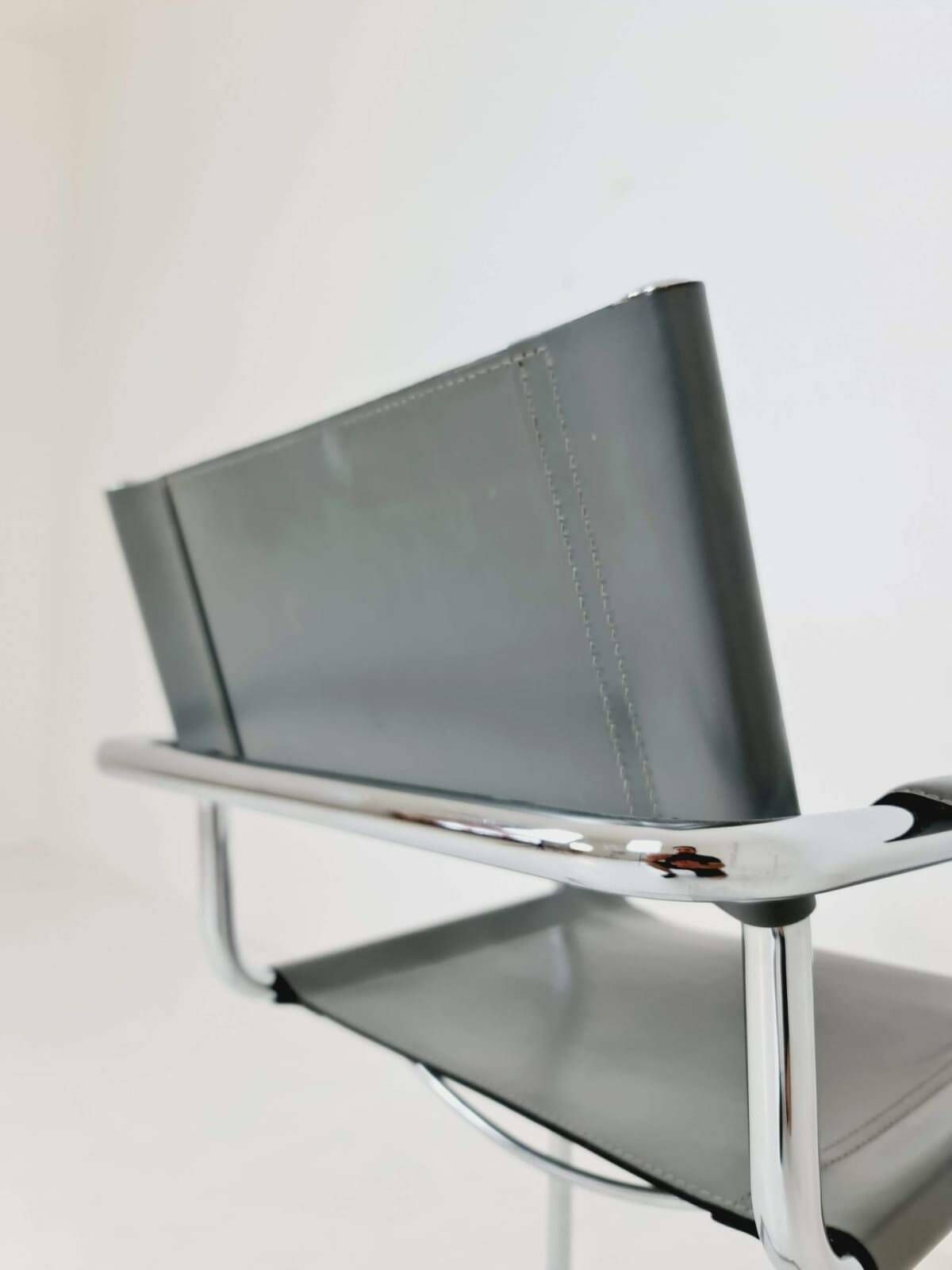 photo furniture 1 Of 4 Original Model Mg5 Centro Studi Desk Grey Leather Chair By Mart Stam & Marcel Breuer For Matteo Grassi, 1970s