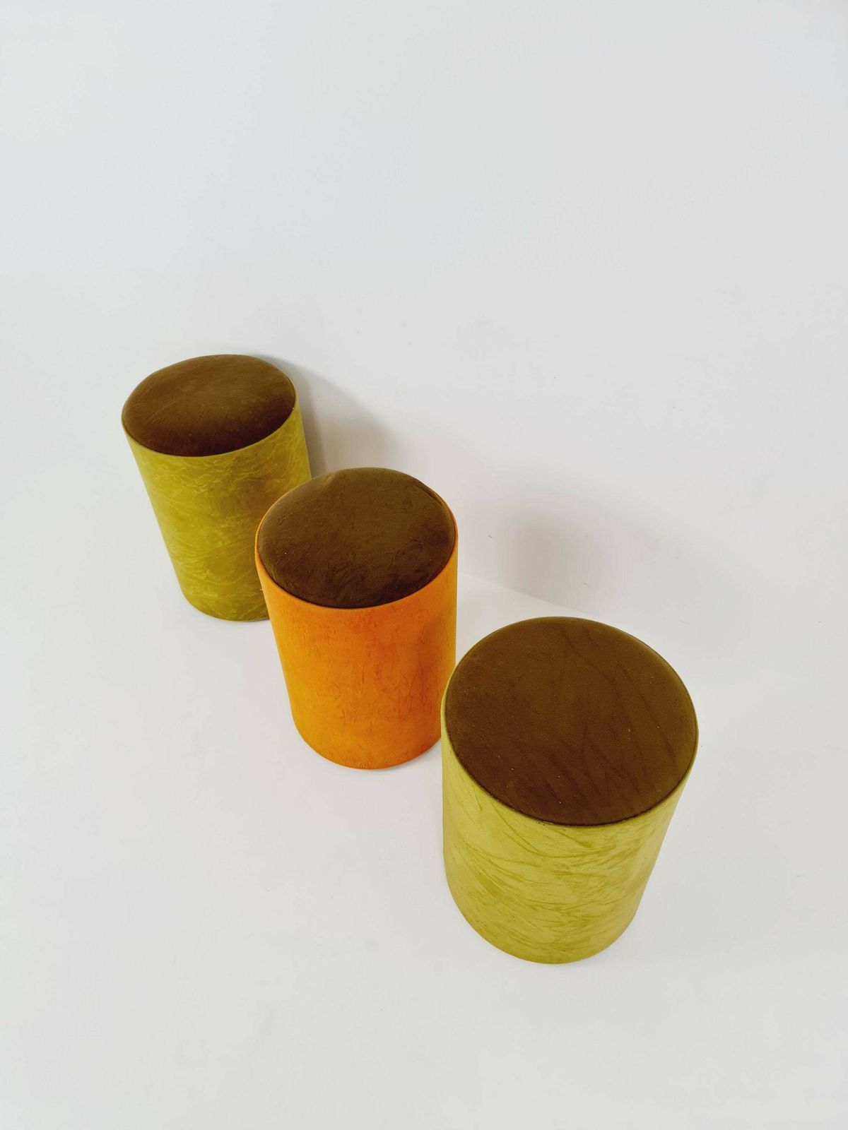 Space Age Stool In Velvet By Otto Zapft From The 70s, 3 Pieces photo vintage
