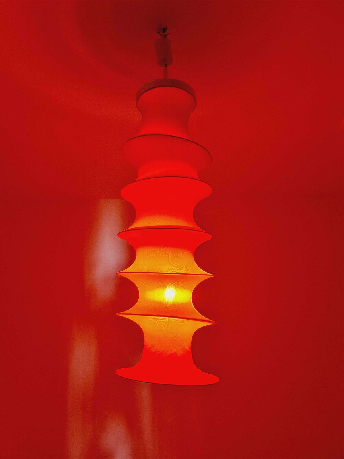 Italian Orange Milano Falkland Pendant Lamp By Bruno Munari For Danese, 1970s photo Lighting