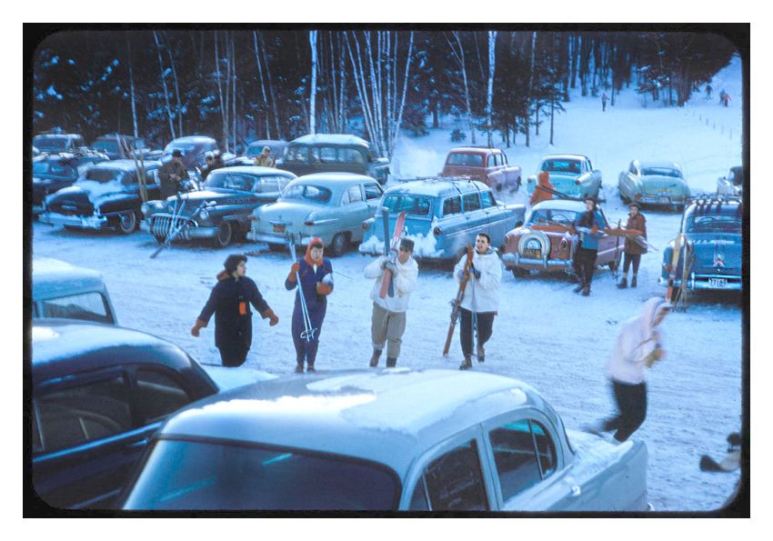 Gathering For A Days Skiing By Toni Frissell Oversize Archival Pigment Print Framed In Black photo furniture