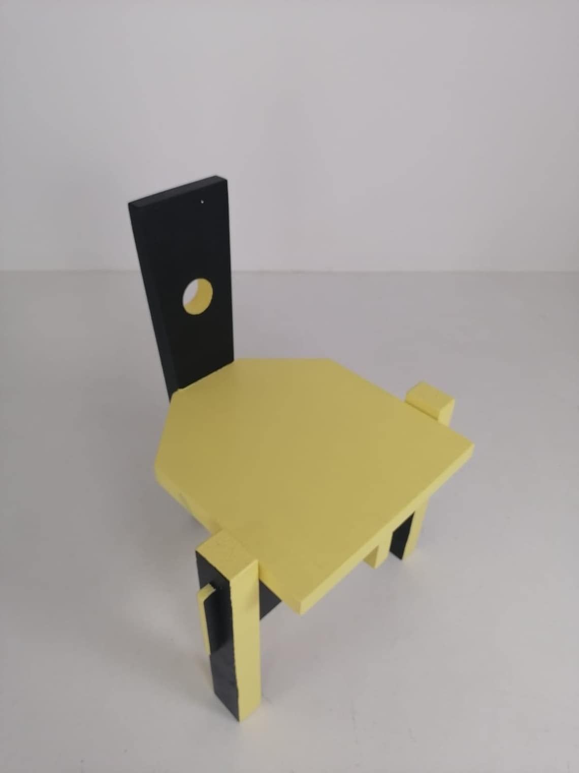 Postmodern Period Yellow Black High Back Chair photo 915.0