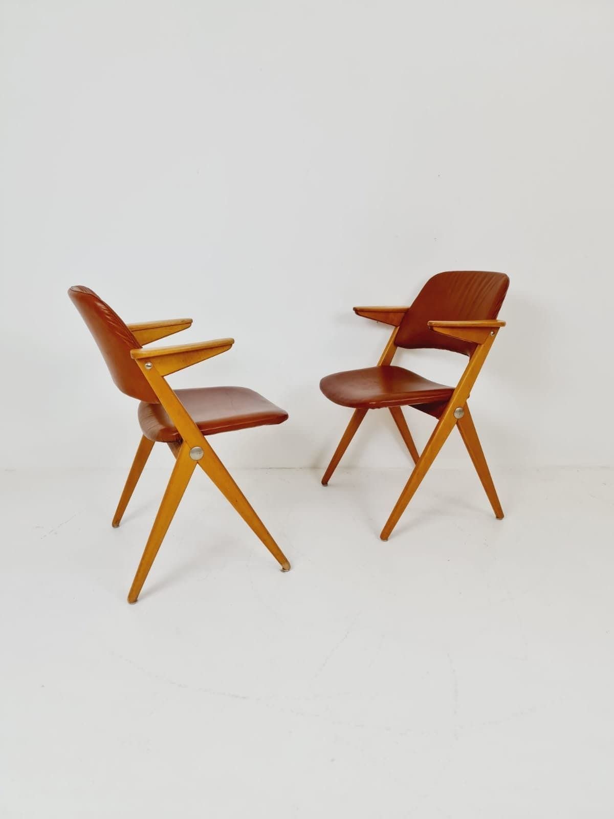 Swedish Midcentury Beech & Leather Armchair Triva By Bengt Ruda For Nordiska Kompaniet, 1960s, Set Of 2 photo 1400.0