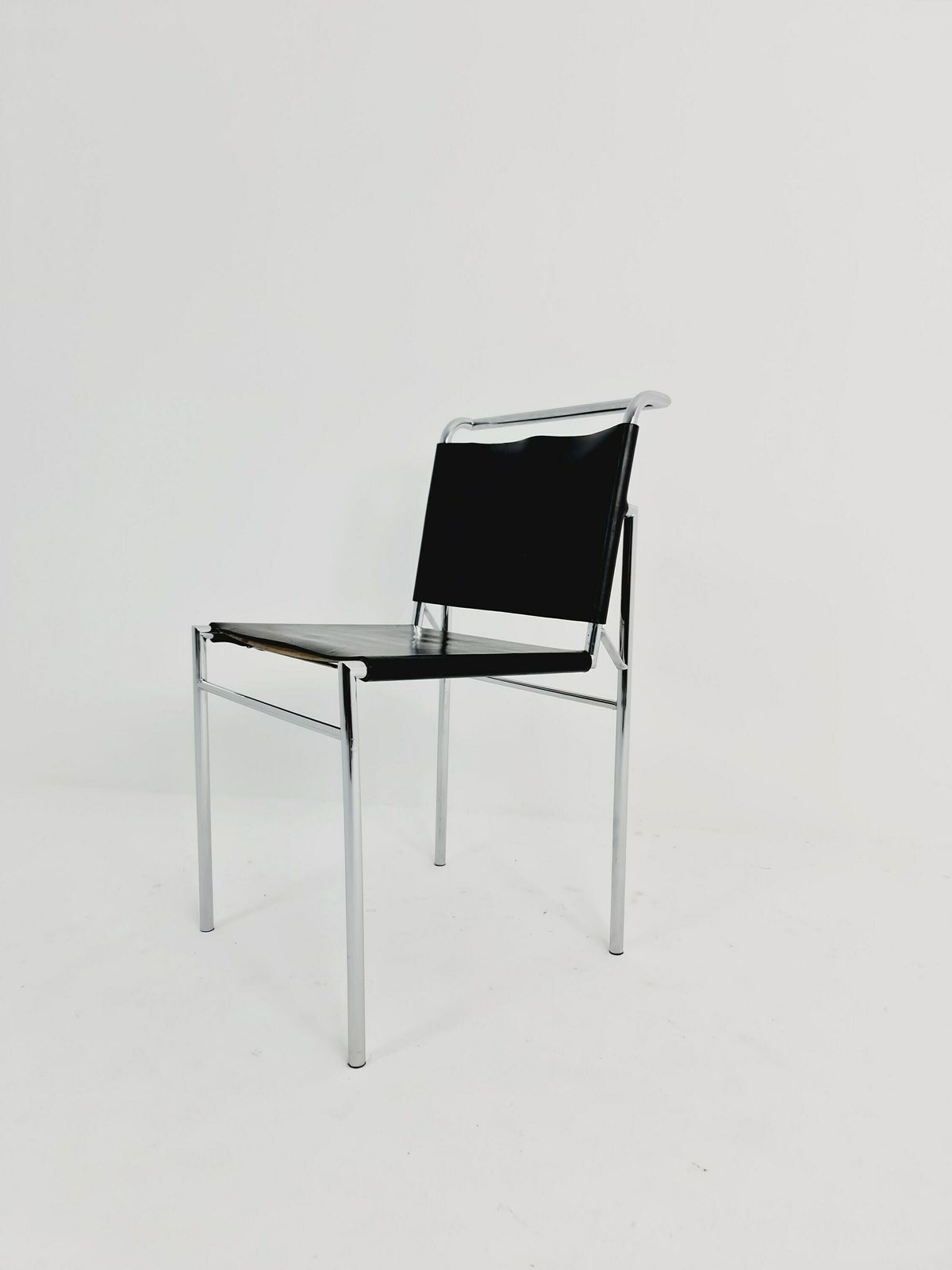 Classicon Roquebrune Chair In Black With Chrome Legs By Eileen Gray, 1970s photo buy