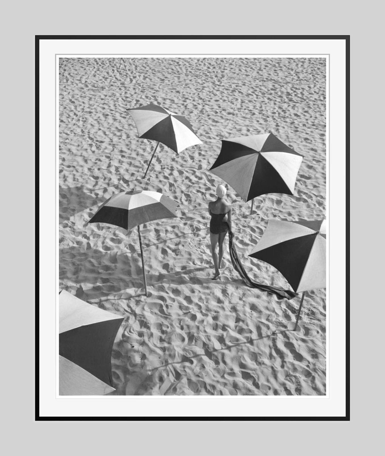 Girl With Parasols By Toni Frissell Oversize Archival Pigment Print Framed In Black