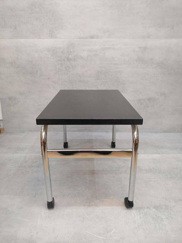 Mid Century Modern Bauhaus Design Coffee Table On Wheels. 1980s Italy photo 280.0